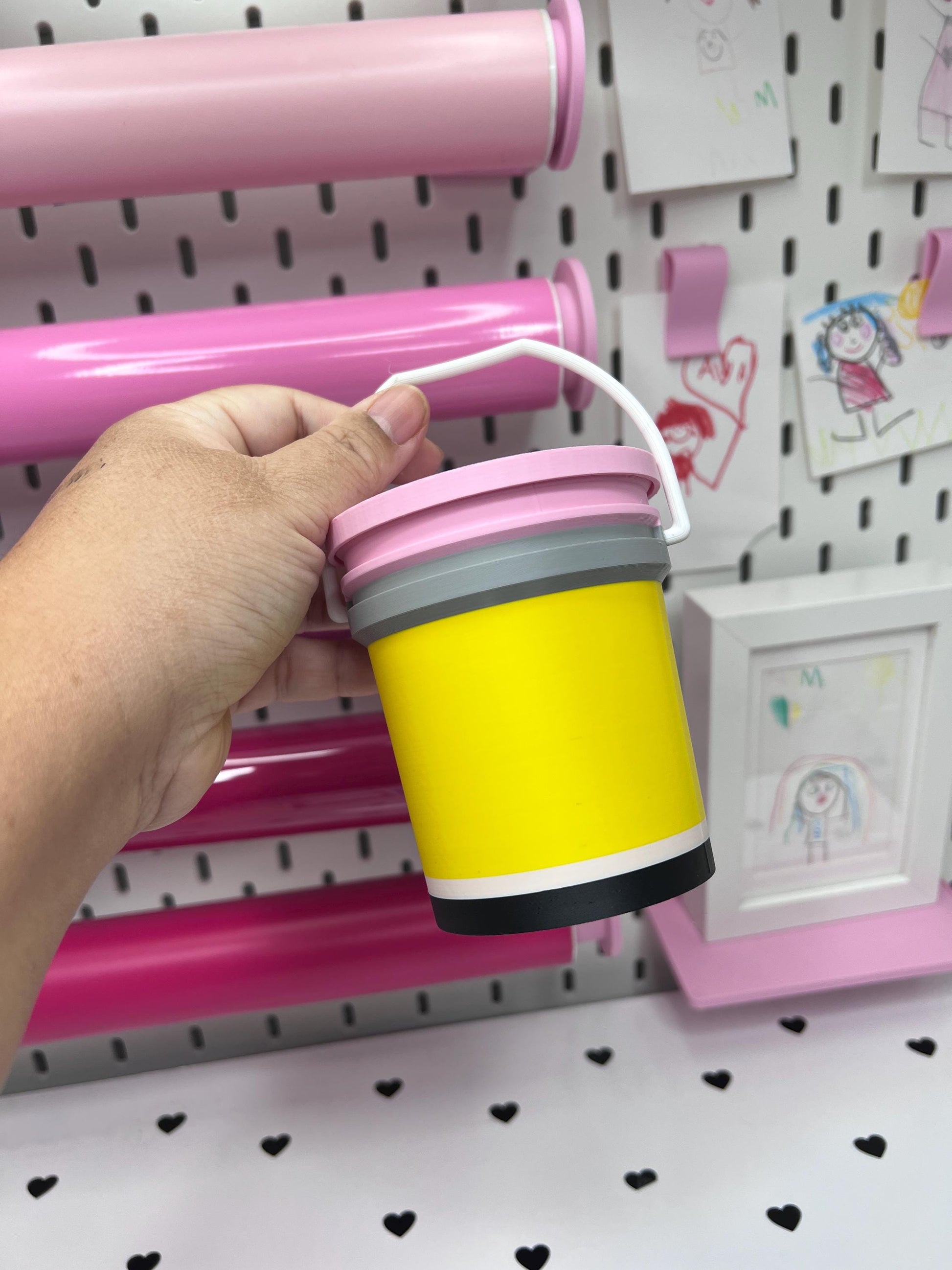 School Supplies Mini Bucket with Lids | Choose from Pencil, Crayon, Glue and Composition Buckets | Teacher Gift | Desk Decor