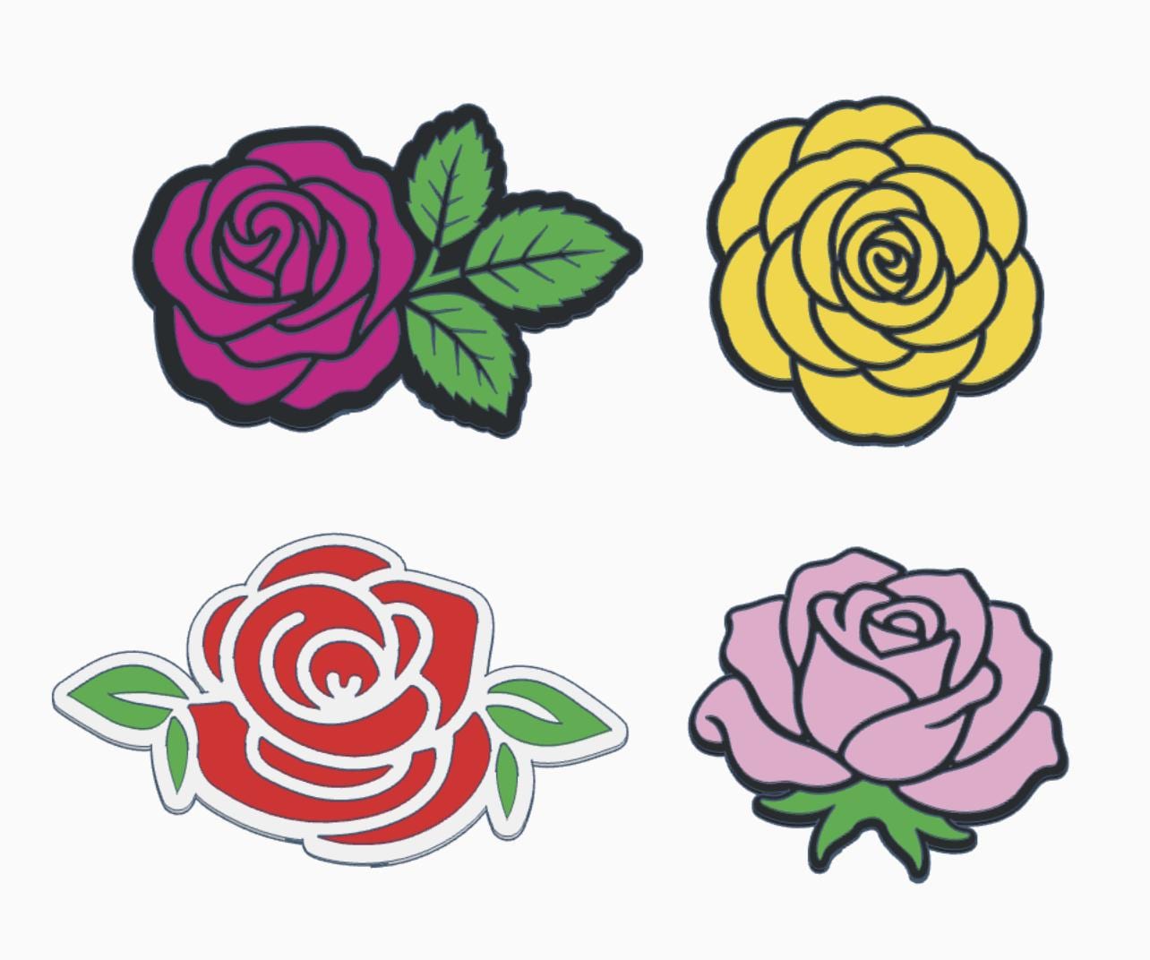 Rose-Inspired Interchangeable Glue Storage Covers – 3MF Digital File | Digital Download