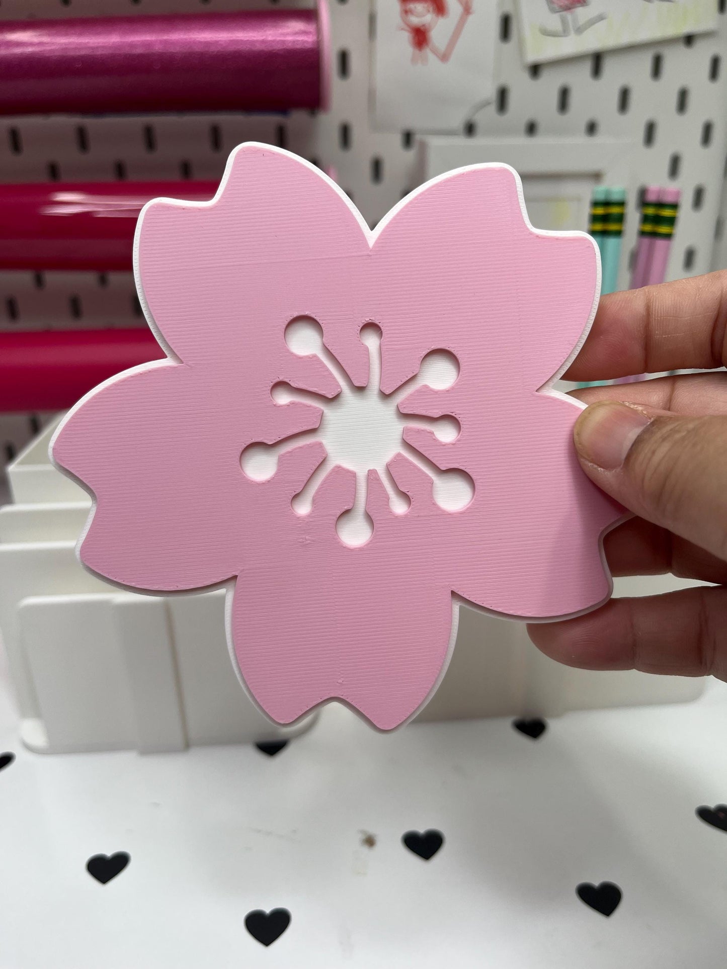 Cherry Blossom Interchangeable Cover – 3MF Files | Digital Download | Interchangeable for Hand Soap Base | Hand San Base | Desk Org Base