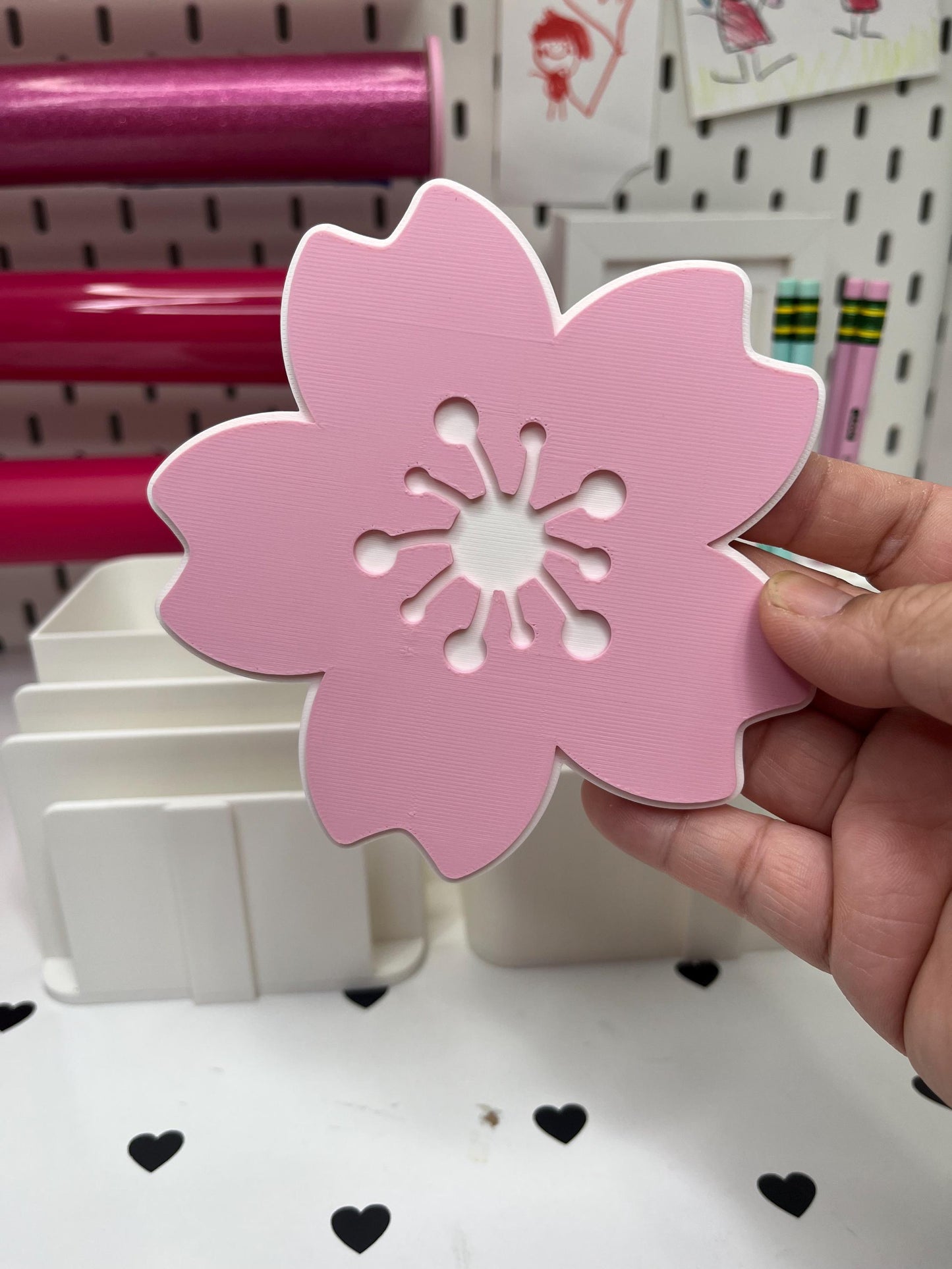 Cherry Blossom Interchangeable Cover – 3MF Files | Digital Download | Interchangeable for Hand Soap Base | Hand San Base | Desk Org Base