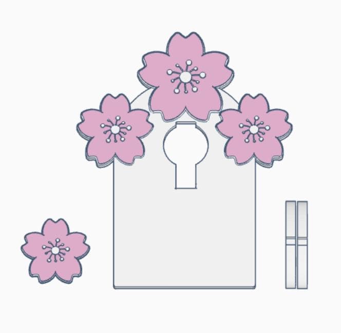 Cherry Blossom Badge Reel Display Stand and Flatback – 3MF Files | Digital Download Badge Reel Display Stand | Draping Bow Flatback | Cover