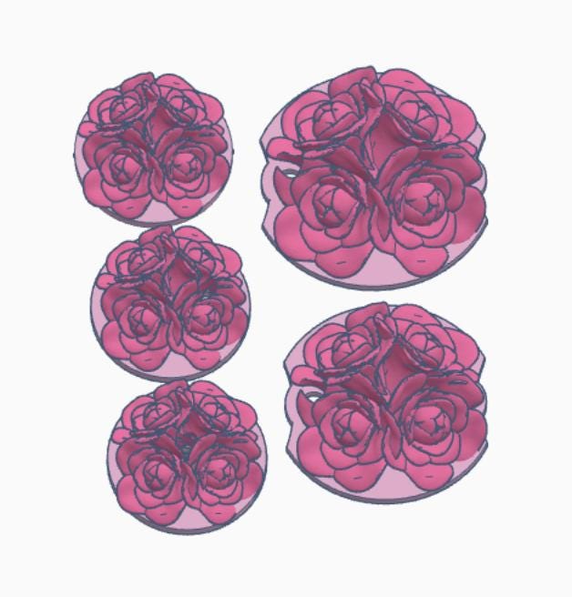 Bundle of Rose Lid Topper STL and 3mf – Stanley & Libbey Cup Floral Design (Digital Download)