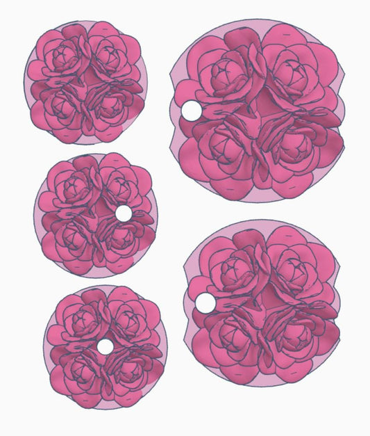 Bundle of Rose Lid Topper STL and 3mf – Stanley & Libbey Cup Floral Design (Digital Download)