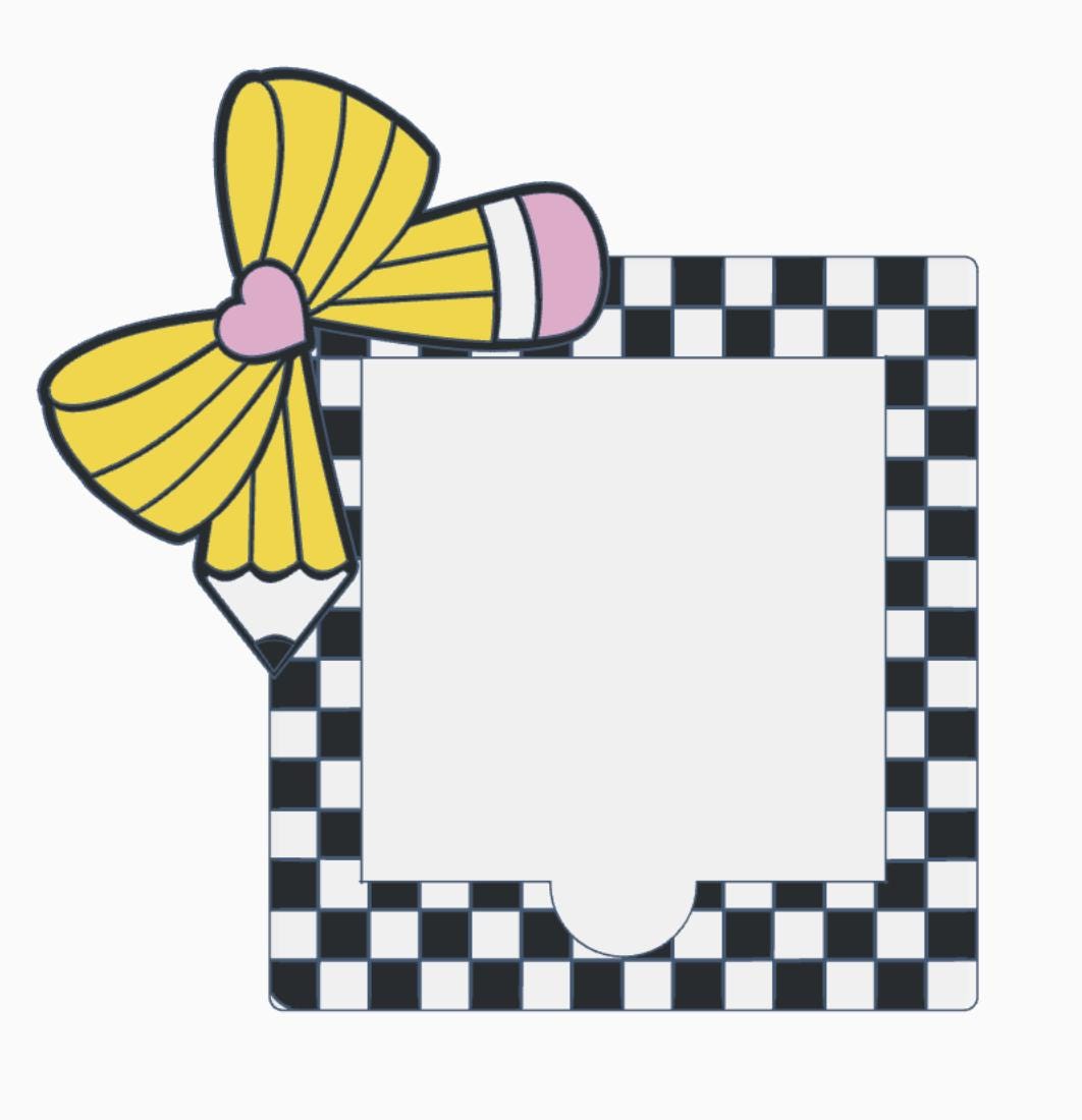 Checkered Corner Bow Desk Accessories Bundle – 3MF Files | 3D Print Desk Decor | Digital Download
