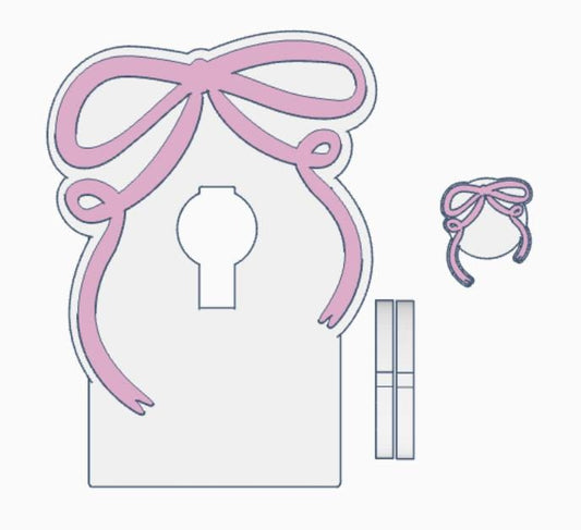 Draping Bow Badge Reel Display Stand and Flatback – 3MF Files | Digital Download Badge Reel Display Stand | Draping Bow Flatback | Cover