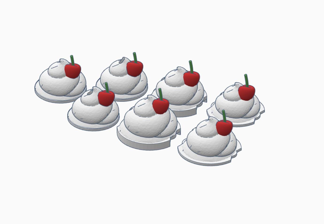 Cream Swirl with Cherry Lid Topper 3MF Files | Digital Download | Stanley 20oz | 30oz and 40oz | 18oz Libbey Glass Lid Topper