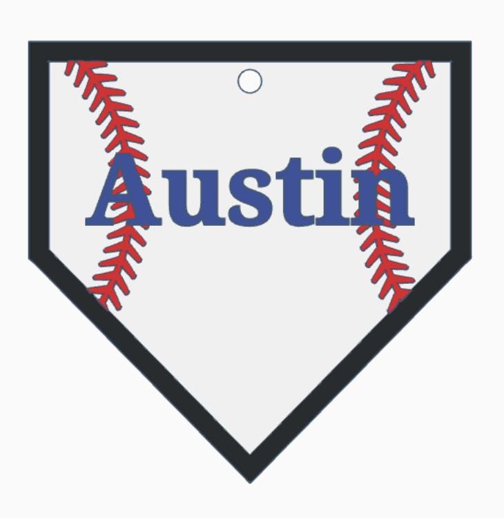 Baseball Inspired Blank Bag Tags – 3MF Digital Files | Base, Heart & Ball Shapes | 3D Print Name Tags | DIY Custom Bag Tags