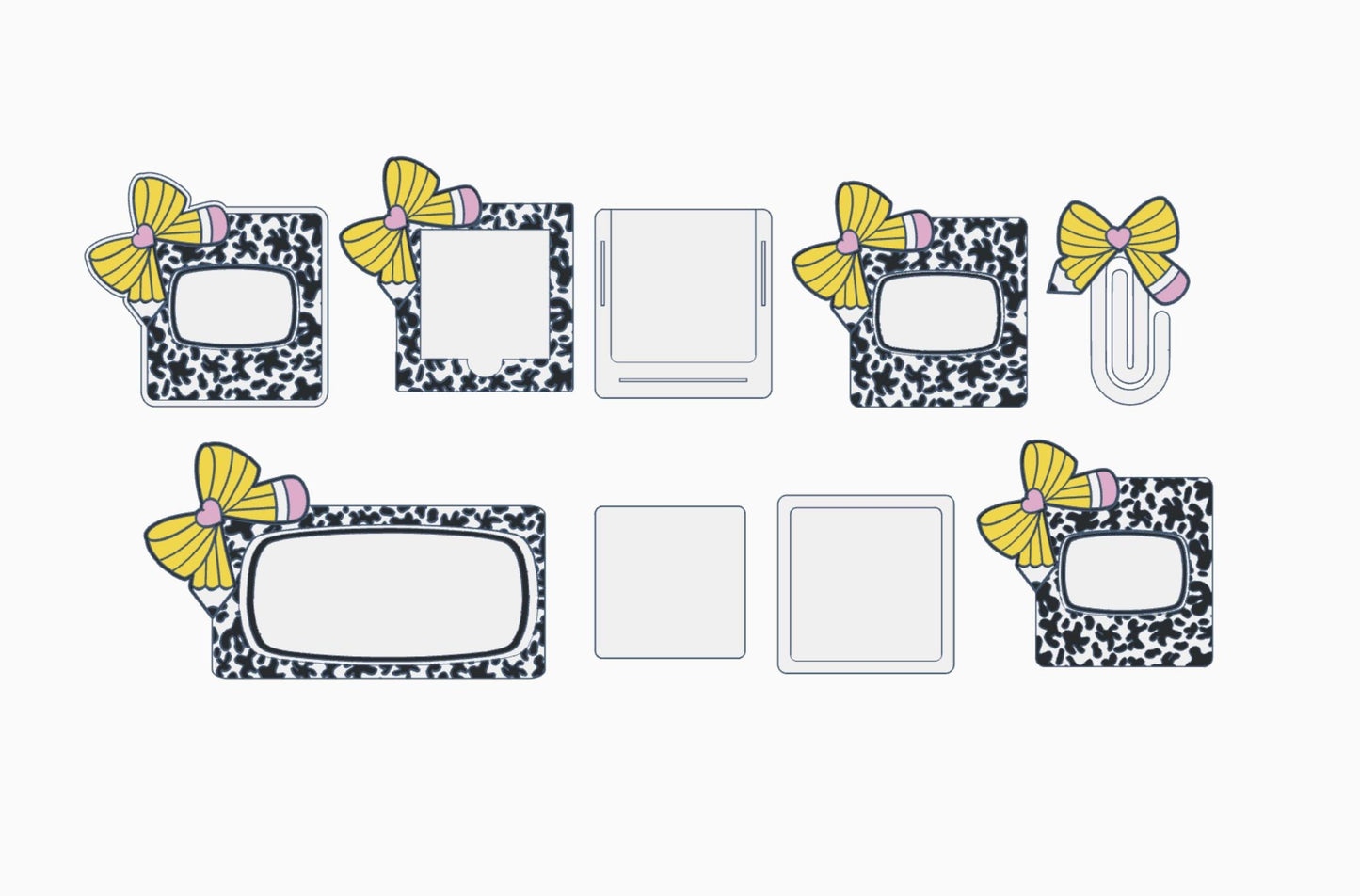 Cow Print Corner Bow Desk Accessories Bundle – 3MF Files | 3D Print Desk Decor | Digital Download