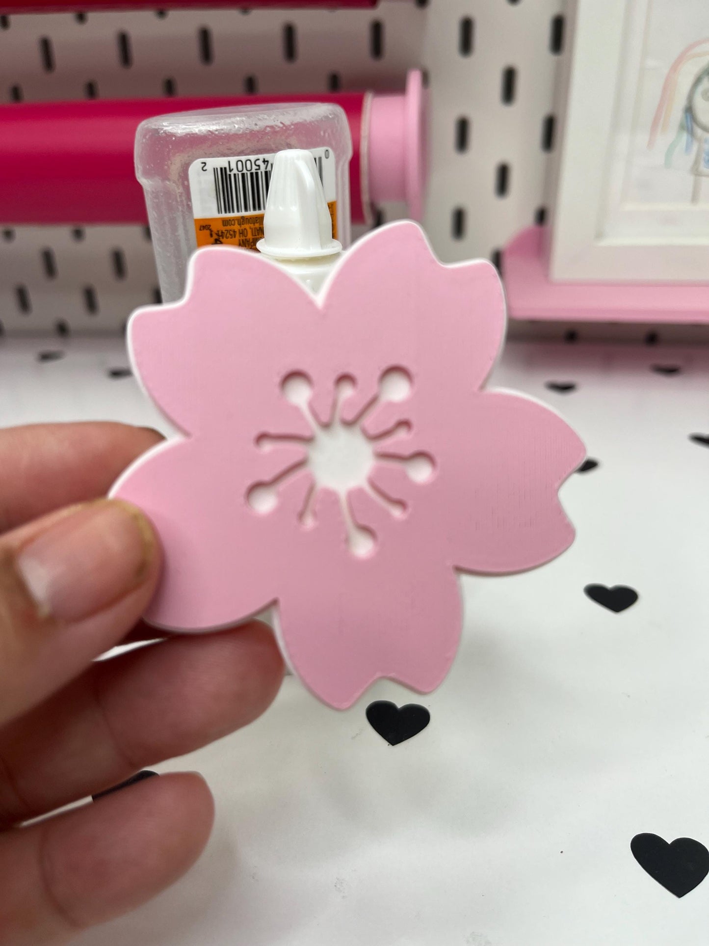 Cherry Blossom Interchangeable Cover for Glue Storage – 3MF Files | Digital Download | Interchangeable Cover for Glue Storage