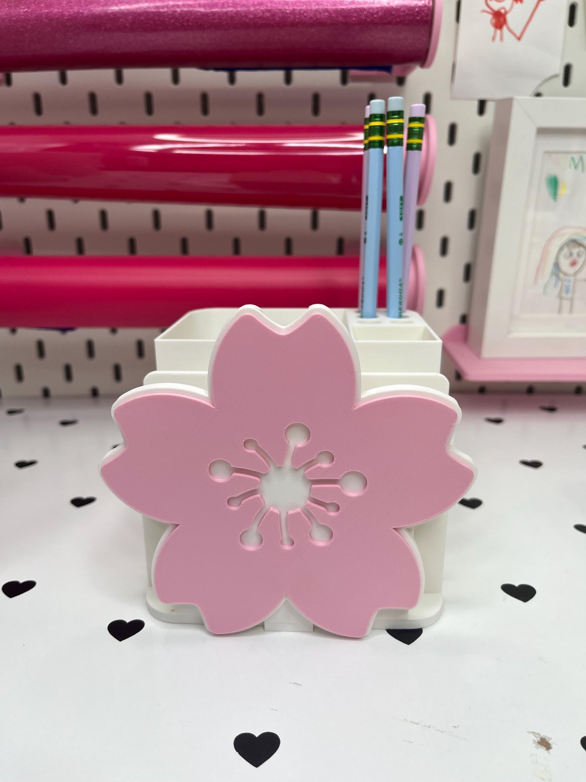 Cherry Blossom Interchangeable Cover – 3MF Files | Digital Download | Interchangeable for Hand Soap Base | Hand San Base | Desk Org Base