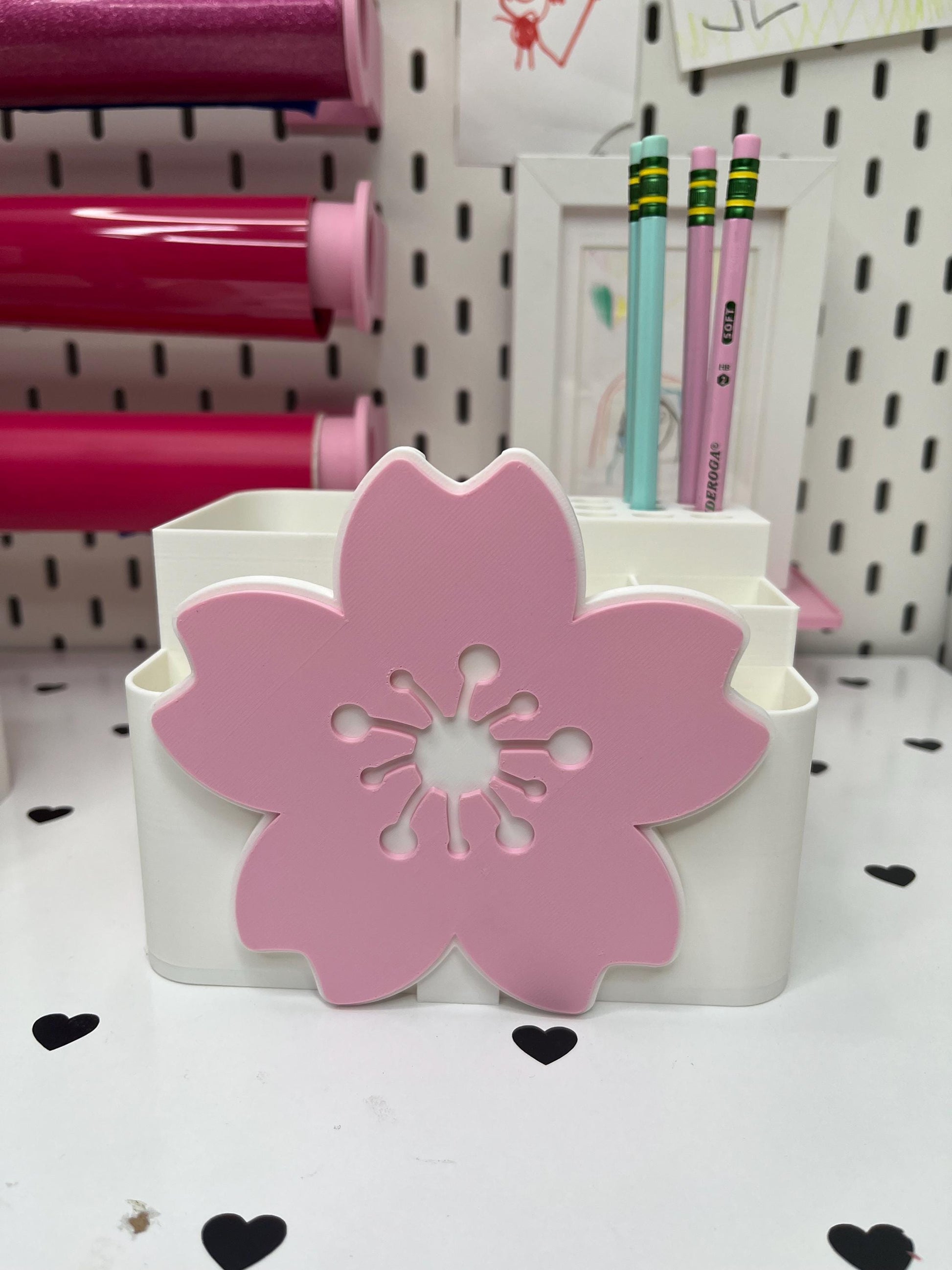 Cherry Blossom Interchangeable Cover – 3MF Files | Digital Download | Interchangeable for Hand Soap Base | Hand San Base | Desk Org Base