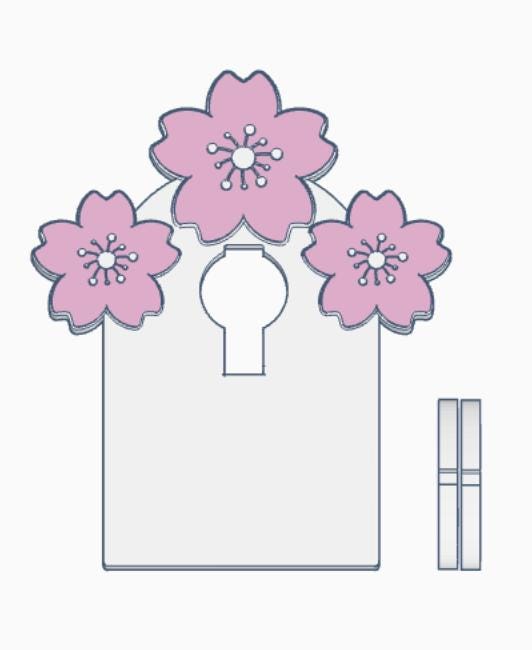 Cherry Blossom Badge Reel Display Stand and Flatback – 3MF Files | Digital Download Badge Reel Display Stand | Draping Bow Flatback | Cover