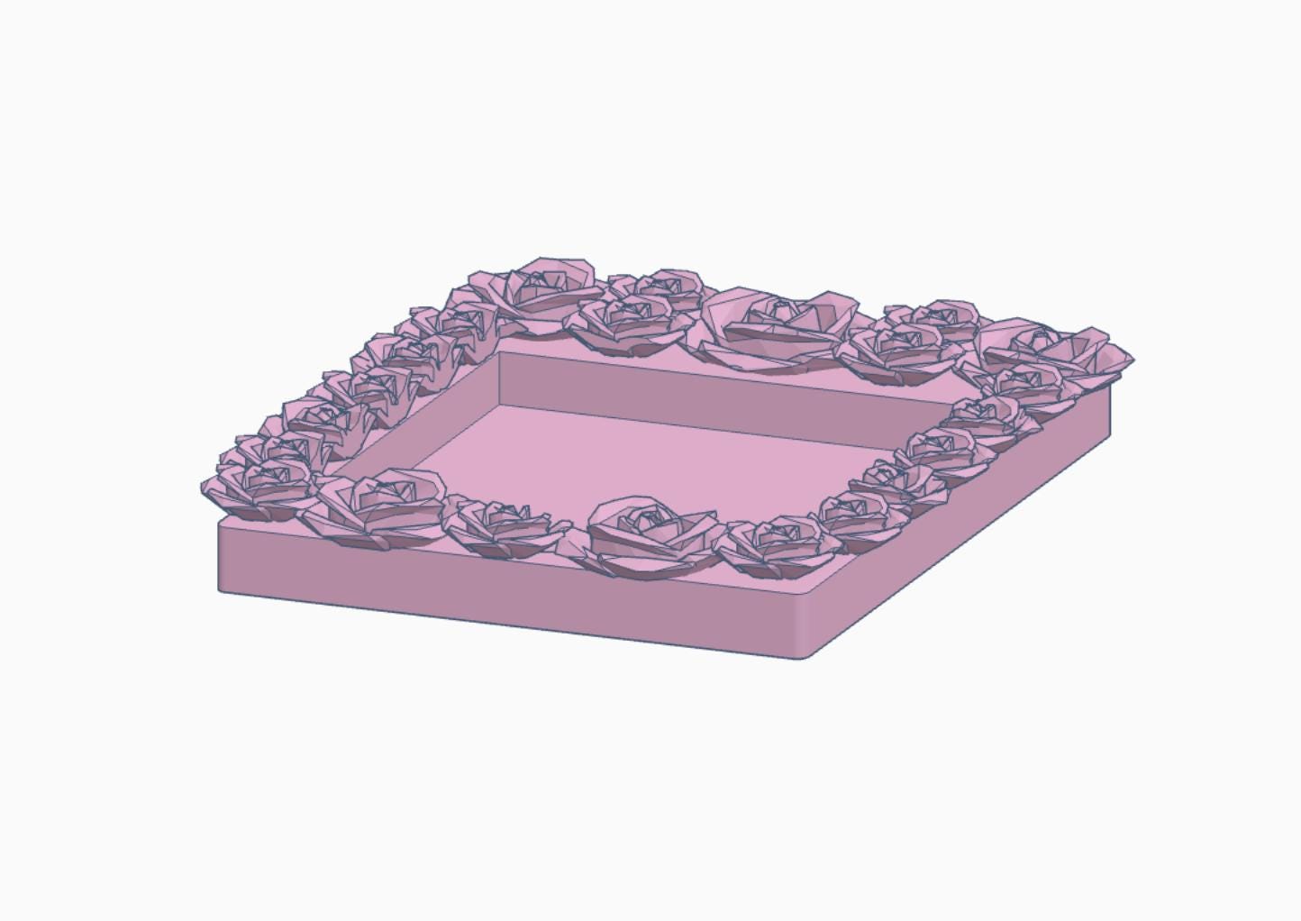 Rose Sticky Note Holder 3MF File | 3x3 Sticky Note Holder | Floral Desk Organizer STL | 3D Print Digital Download