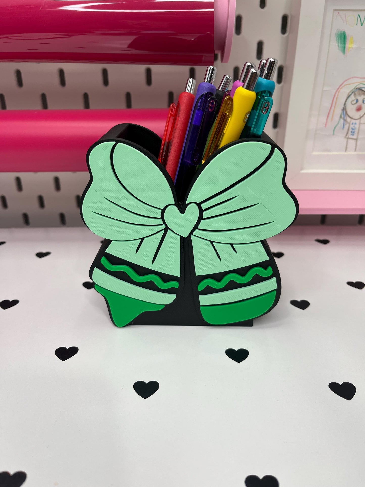 Crayon Bow Desk Accessories Bundle – 3MF Files | 3D Print Desk Decor | Digital Download