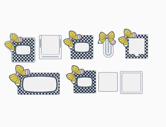 Checkered Corner Bow Desk Accessories Bundle – 3MF Files | 3D Print Desk Decor | Digital Download