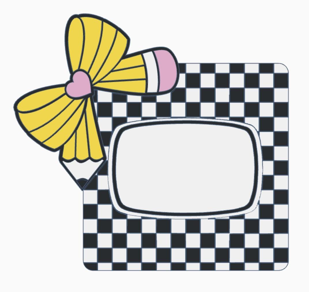 Checkered Corner Bow Desk Accessories Bundle – 3MF Files | 3D Print Desk Decor | Digital Download