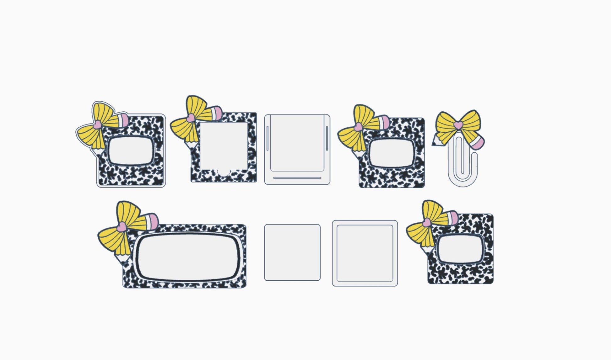 Cow Print Corner Bow Desk Accessories Bundle – 3MF Files | 3D Print Desk Decor | Digital Download