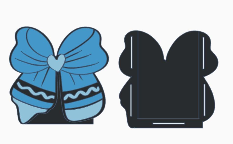 Crayon Bow Desk Accessories Bundle – 3MF Files | 3D Print Desk Decor | Digital Download