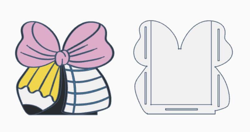 Pencil Paper Bow Desk Accessories Bundle – 3MF Files | 3D Print Desk Decor | Digital Download