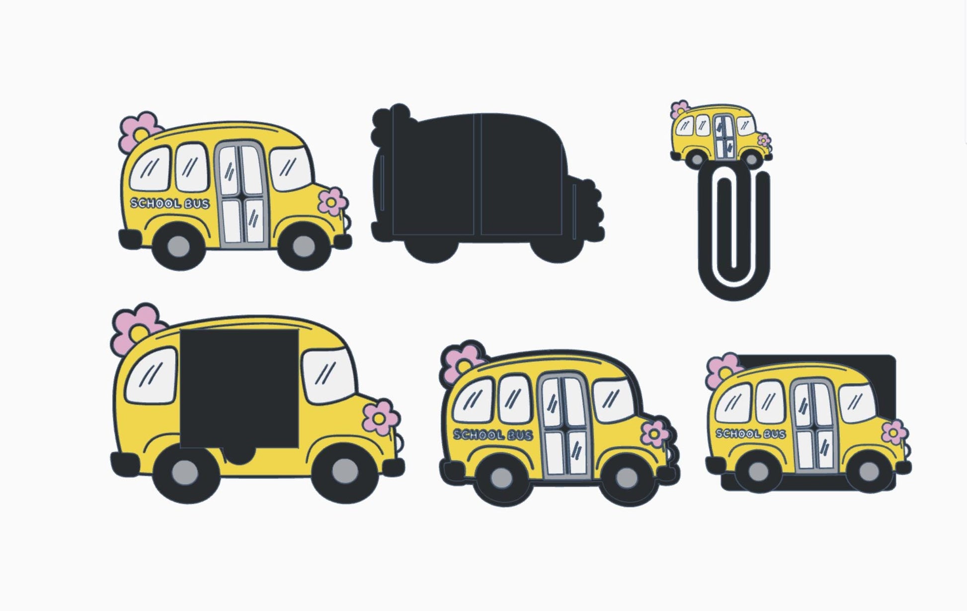 School Bus Desk Accessories Bundle – 3MF Files | 3D Print Desk Decor | Digital Download