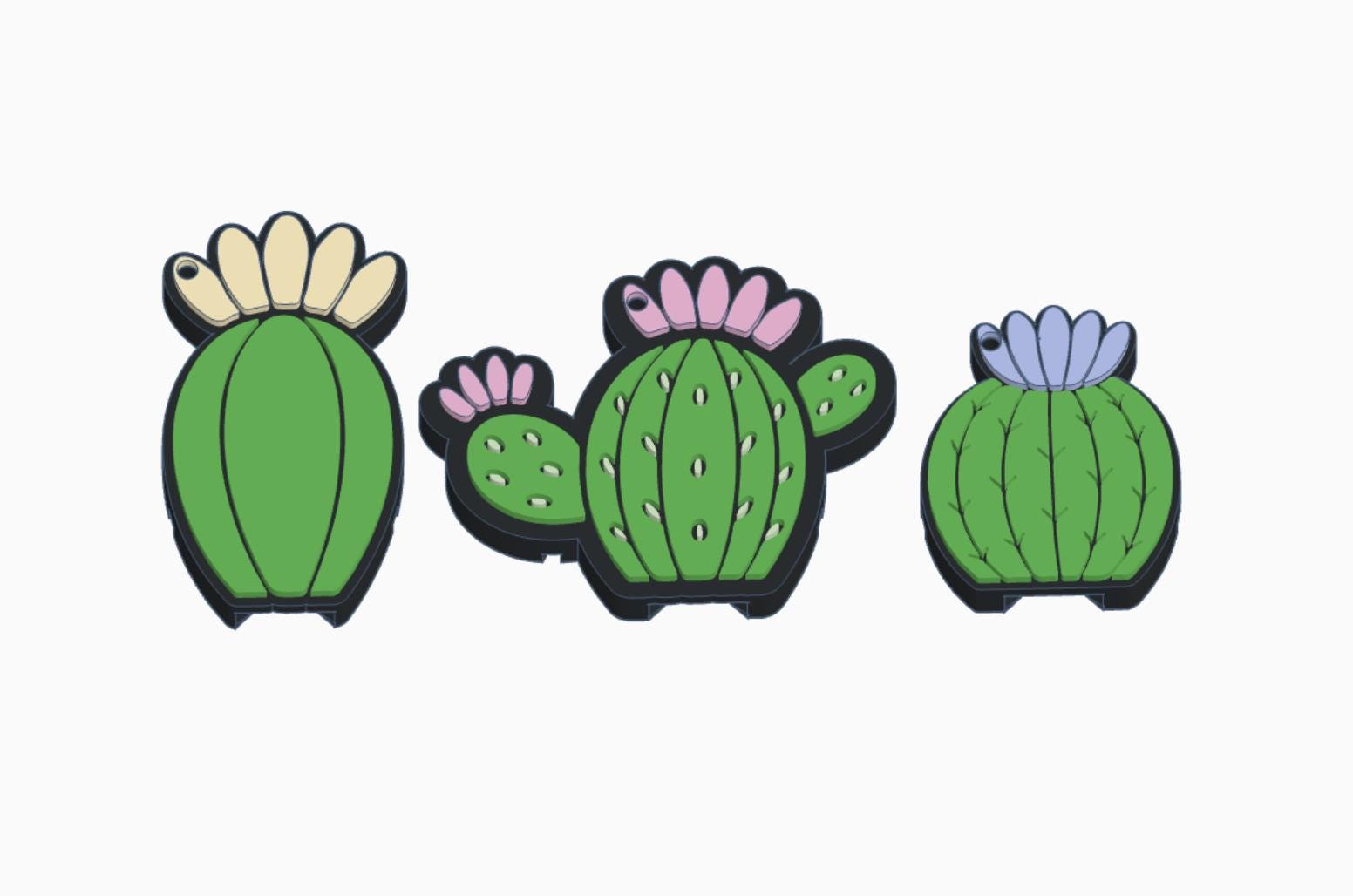 Cactus Keychain Can Opener & Drink Cover 3D File | Set of 3 Designs | 3MF Digital Download