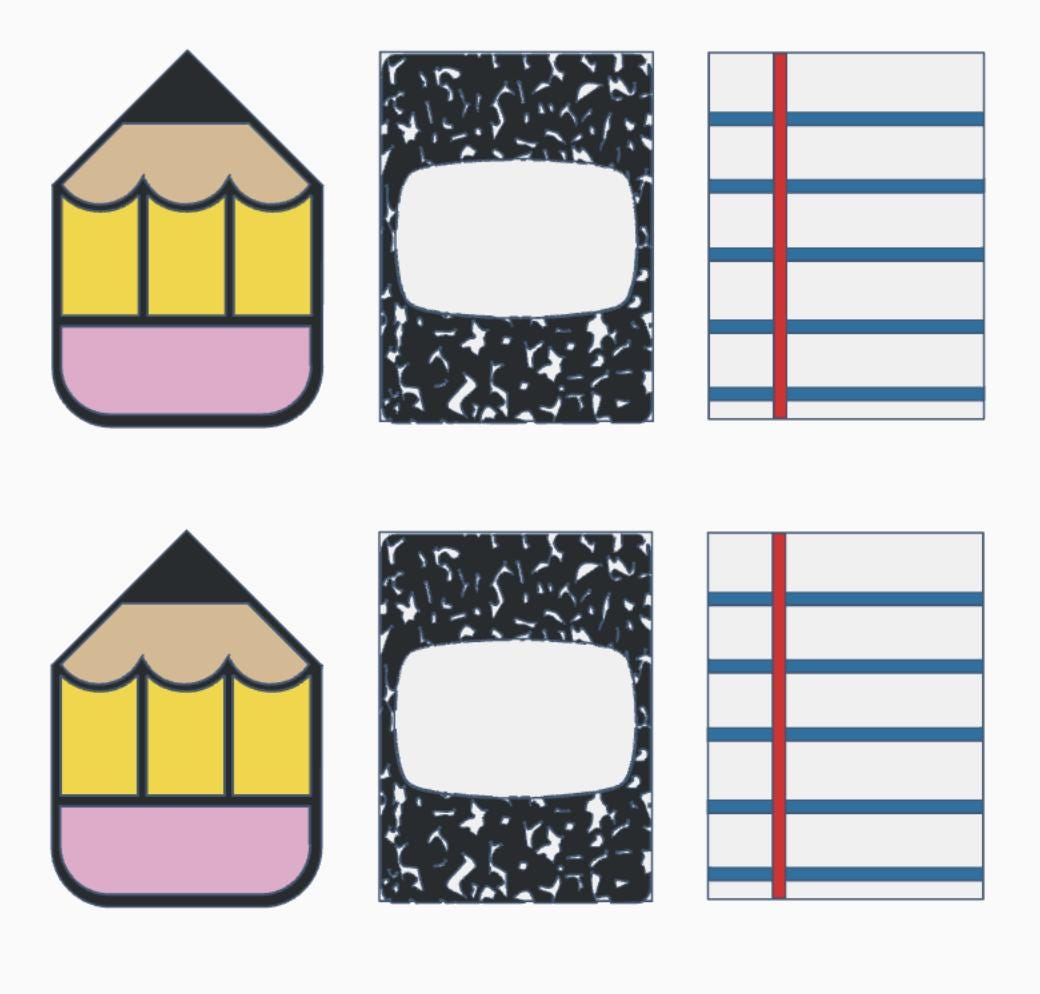 School Themed Straw Topper 3MF File | 8mm and 10mm Straws (Digital Download)