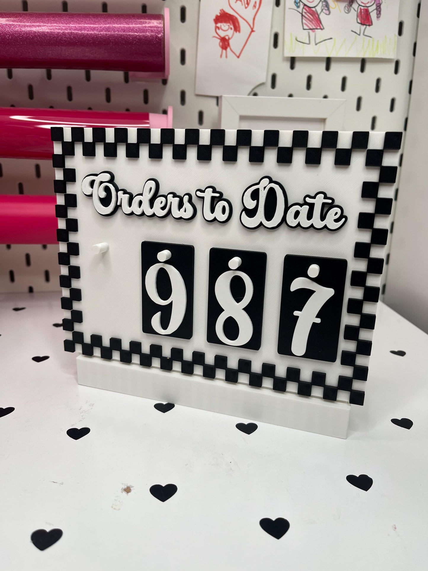 Checkered Border Orders to Date Tracker | 3D Print File (3MF)