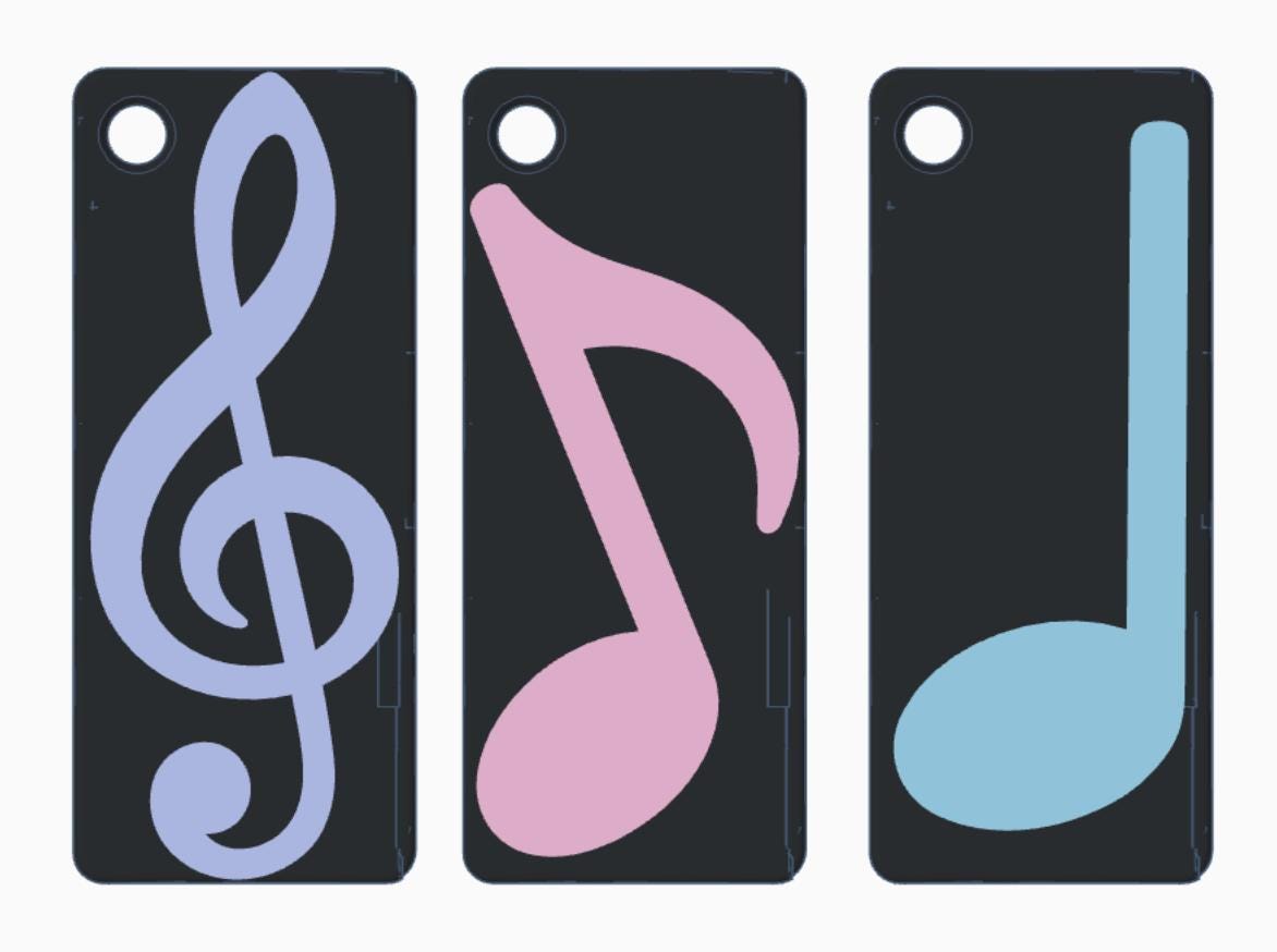Music Note Keychain Can Opener Set (Set of 3) | 3D Print File (3MF)