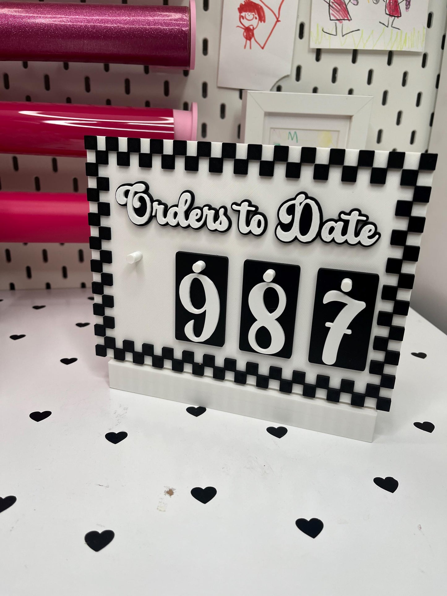 Checkered Border Orders to Date Tracker | 3D Print File (3MF)
