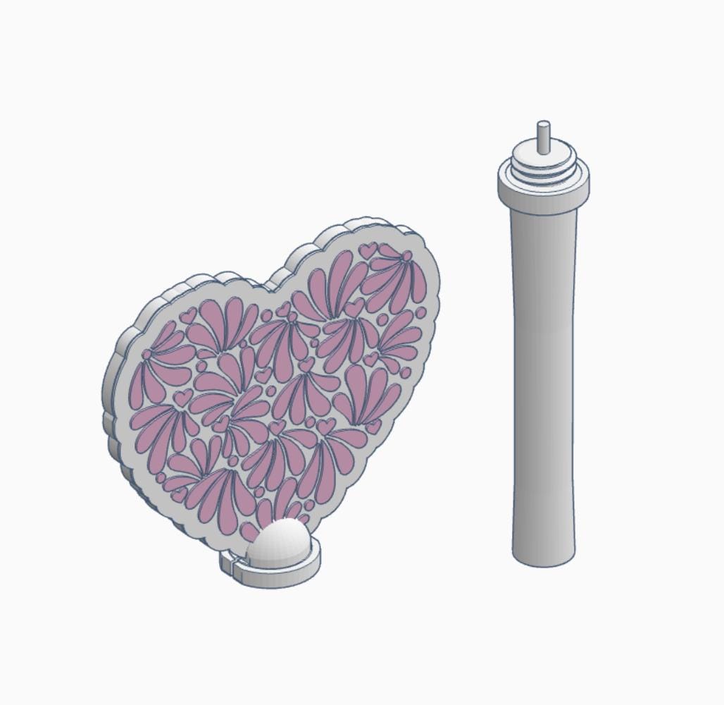 Talavera 1 Heart Pay Wand 3MF File | Ready-to-Print Payment Wand Digital Download