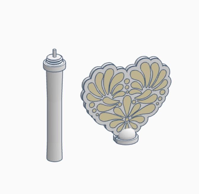 Talavera 2 Heart Pay Wand 3MF File | Ready-to-Print Payment Wand Digital Download