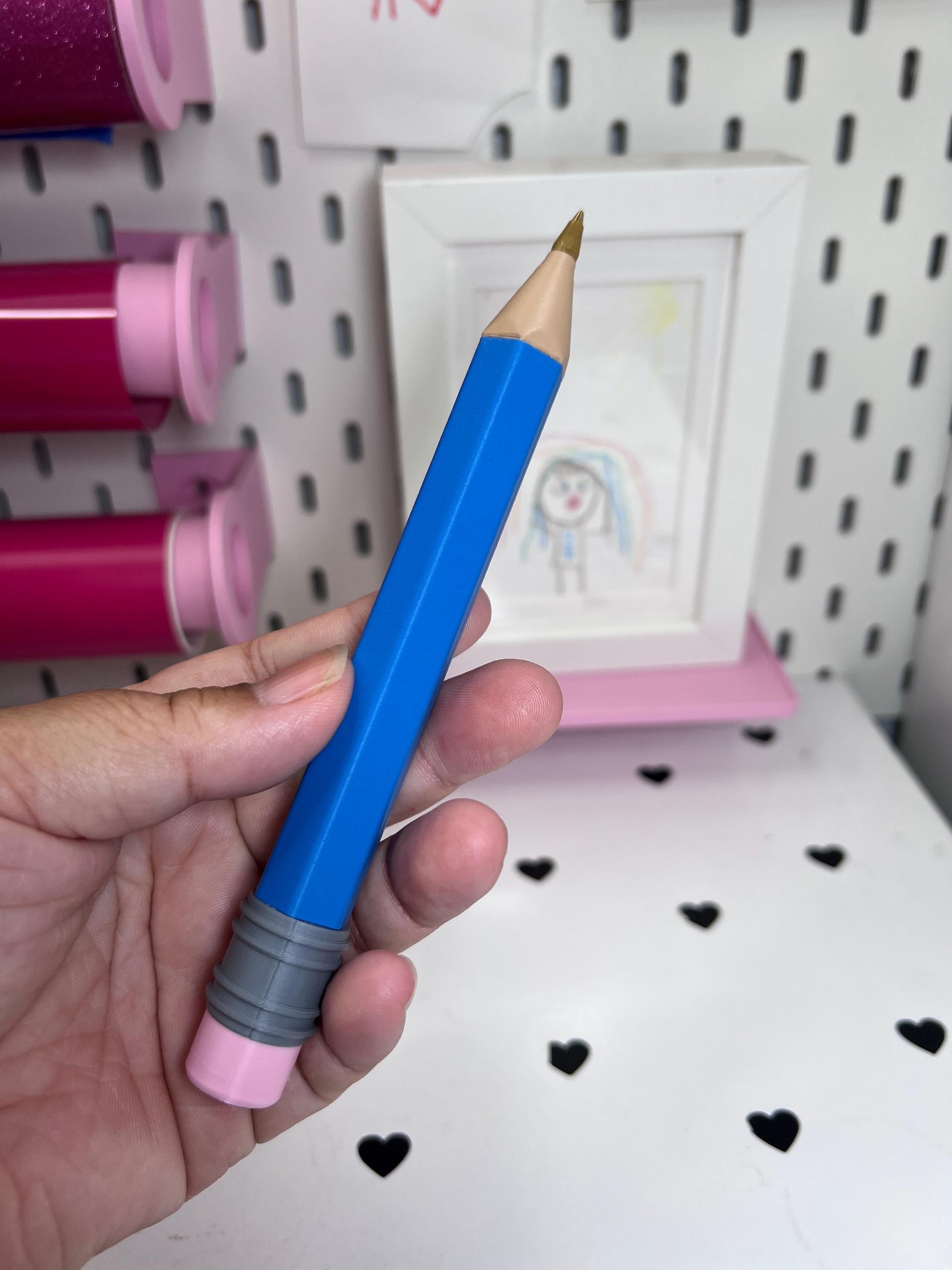 Personalized 3D Printed Pencil Pen | Refillable BIC Ink | Custom Name & Color | Teacher Gift | Reusable Ballpoint Pen