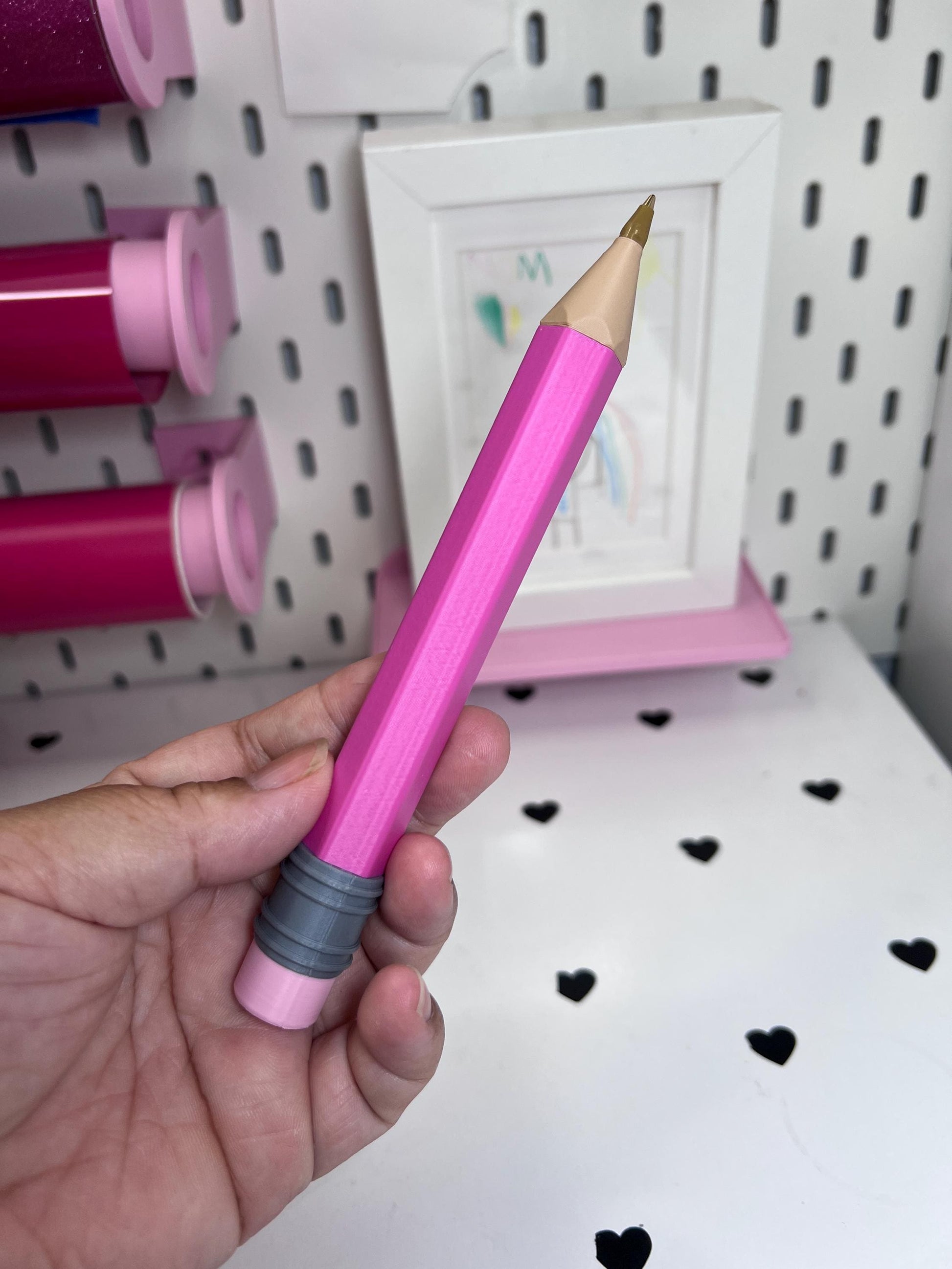Personalized 3D Printed Pencil Pen | Refillable BIC Ink | Custom Name & Color | Teacher Gift | Reusable Ballpoint Pen