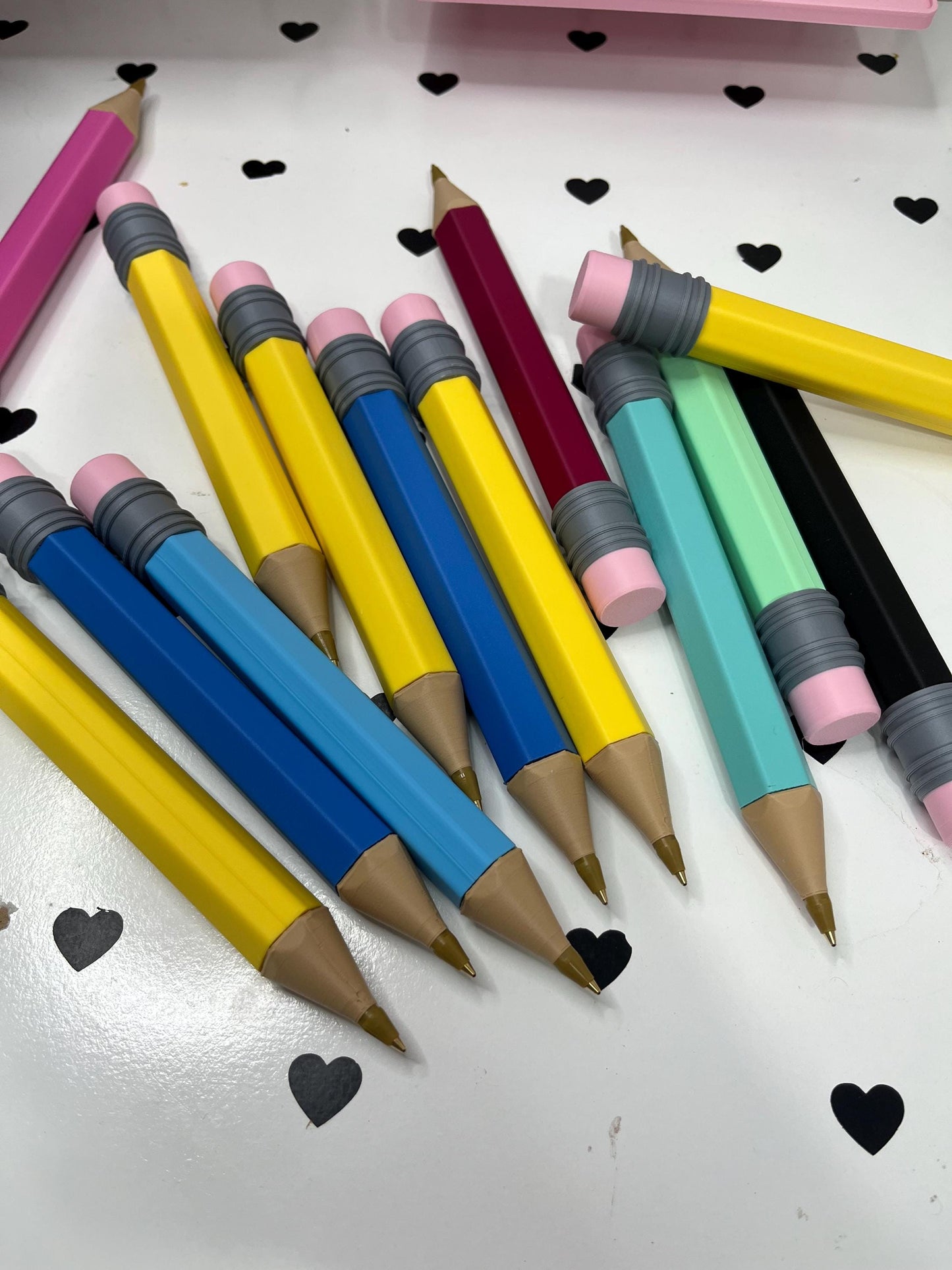 Personalized 3D Printed Pencil Pen | Refillable BIC Ink | Custom Name & Color | Teacher Gift | Reusable Ballpoint Pen