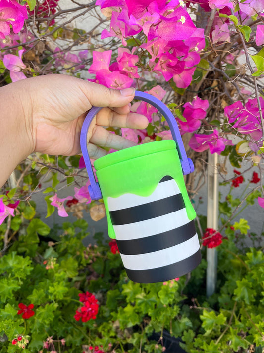 Haunted Stripe Drip Can Holder | Glow-in-the-Dark Green Drip | Purple Chain or Round Handle | Choose from Standard or Slim 12 oz Cans