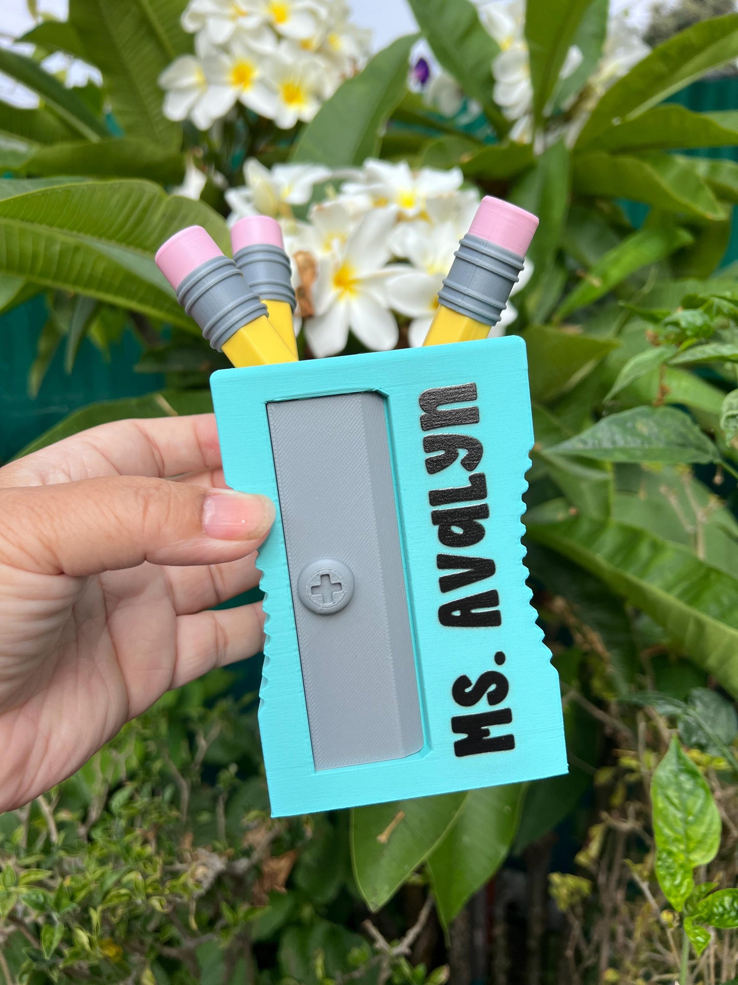 Personalized Pencil Sharpener Inspired Pencil Holder | Custom 3D Printed Desk Organizer | Teacher Gift | Back to School Decor