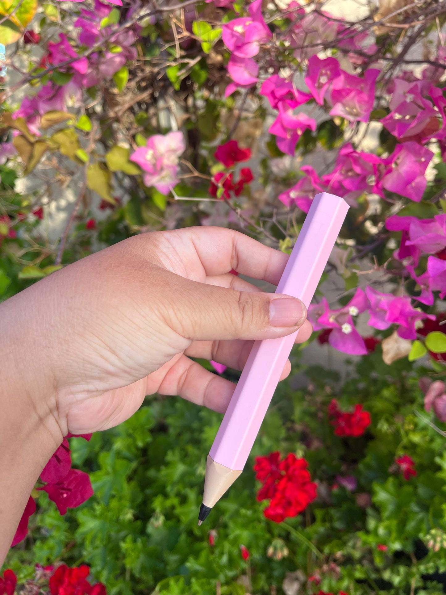 Personalized 3D Printed Color Pencil Pen | Refillable BIC Ink | Custom Name & Color | Teacher Gift | Reusable Ballpoint Pen