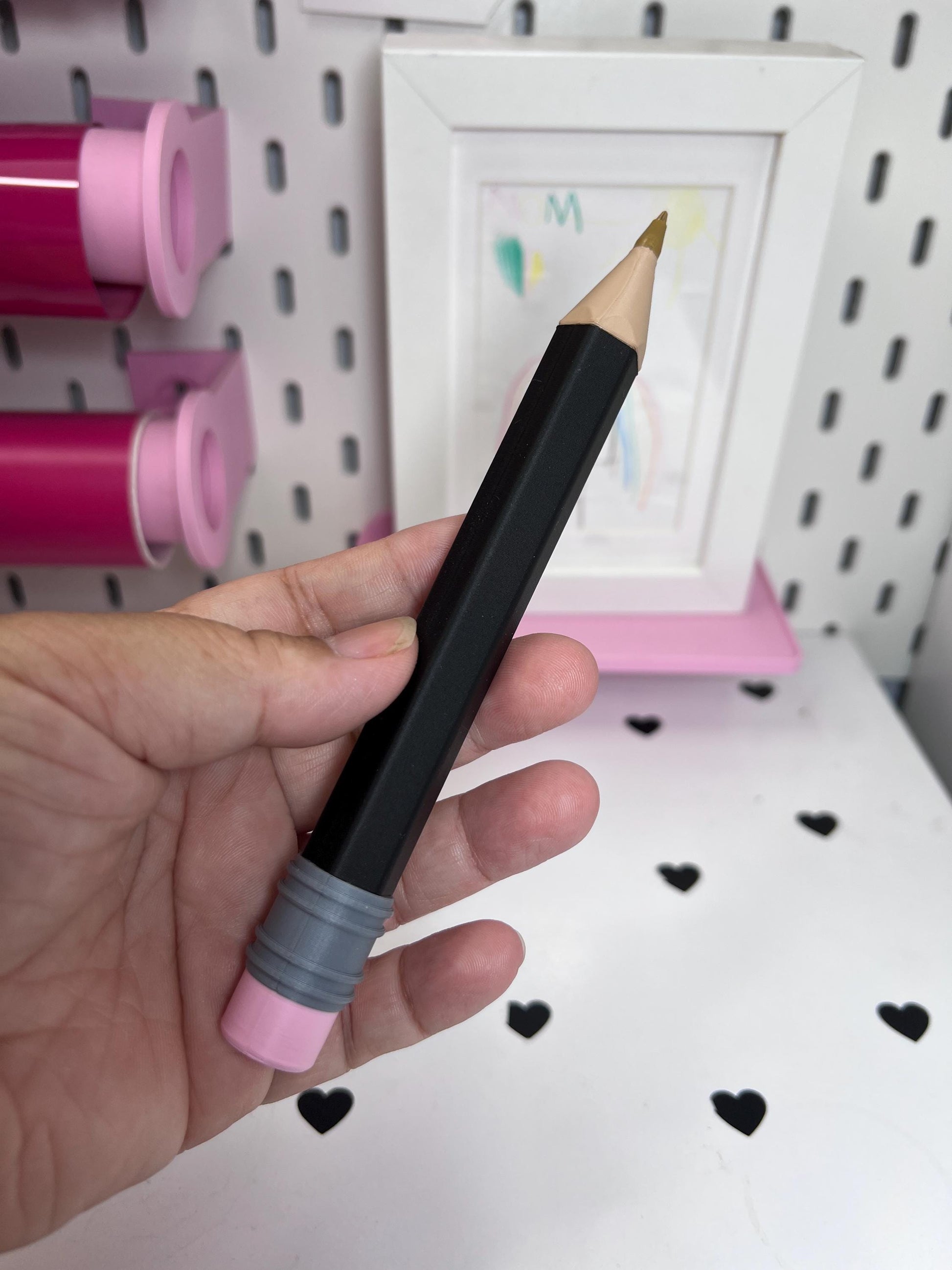 Personalized 3D Printed Pencil Pen | Refillable BIC Ink | Custom Name & Color | Teacher Gift | Reusable Ballpoint Pen