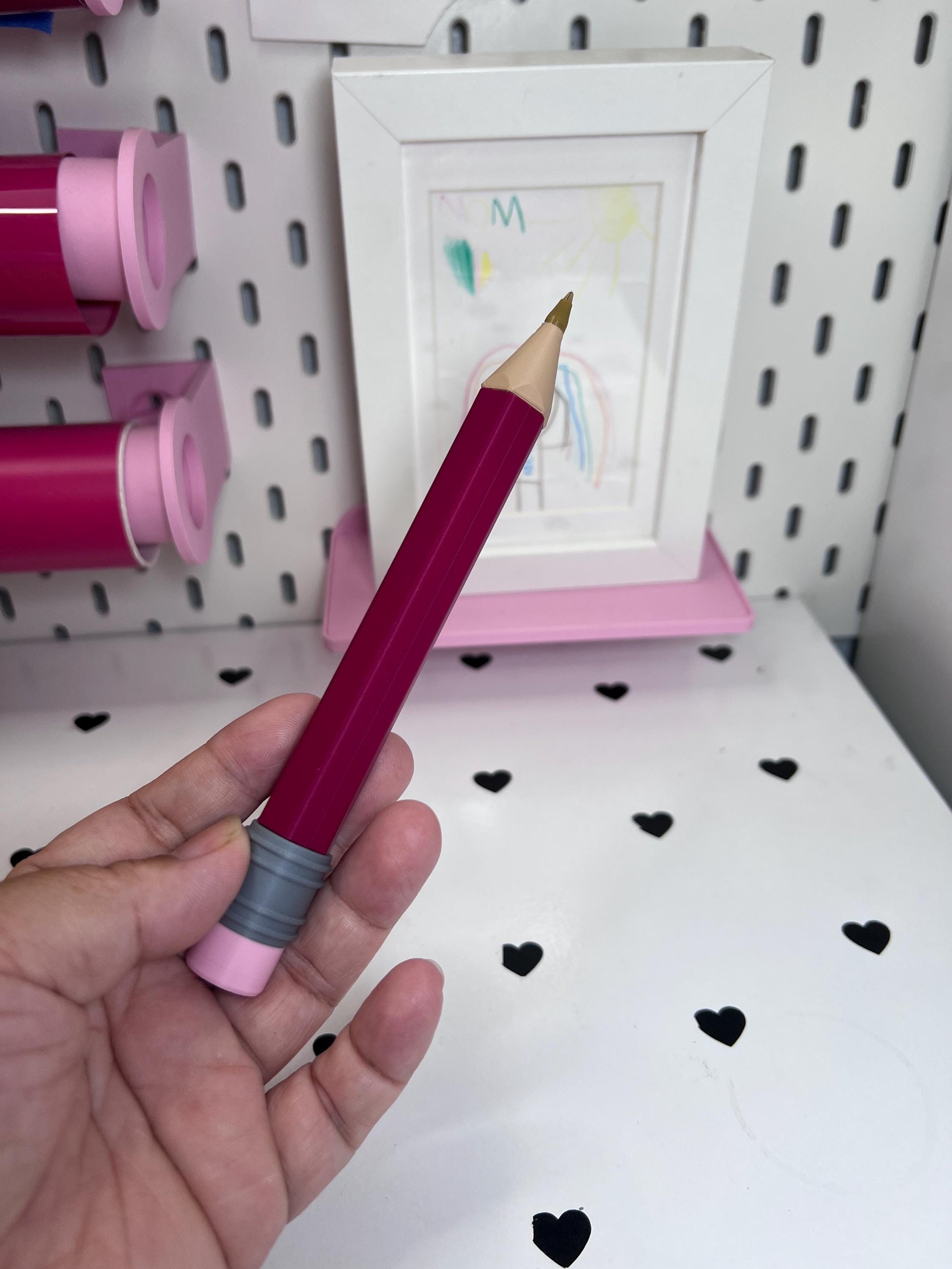 Personalized 3D Printed Pencil Pen | Refillable BIC Ink | Custom Name & Color | Teacher Gift | Reusable Ballpoint Pen
