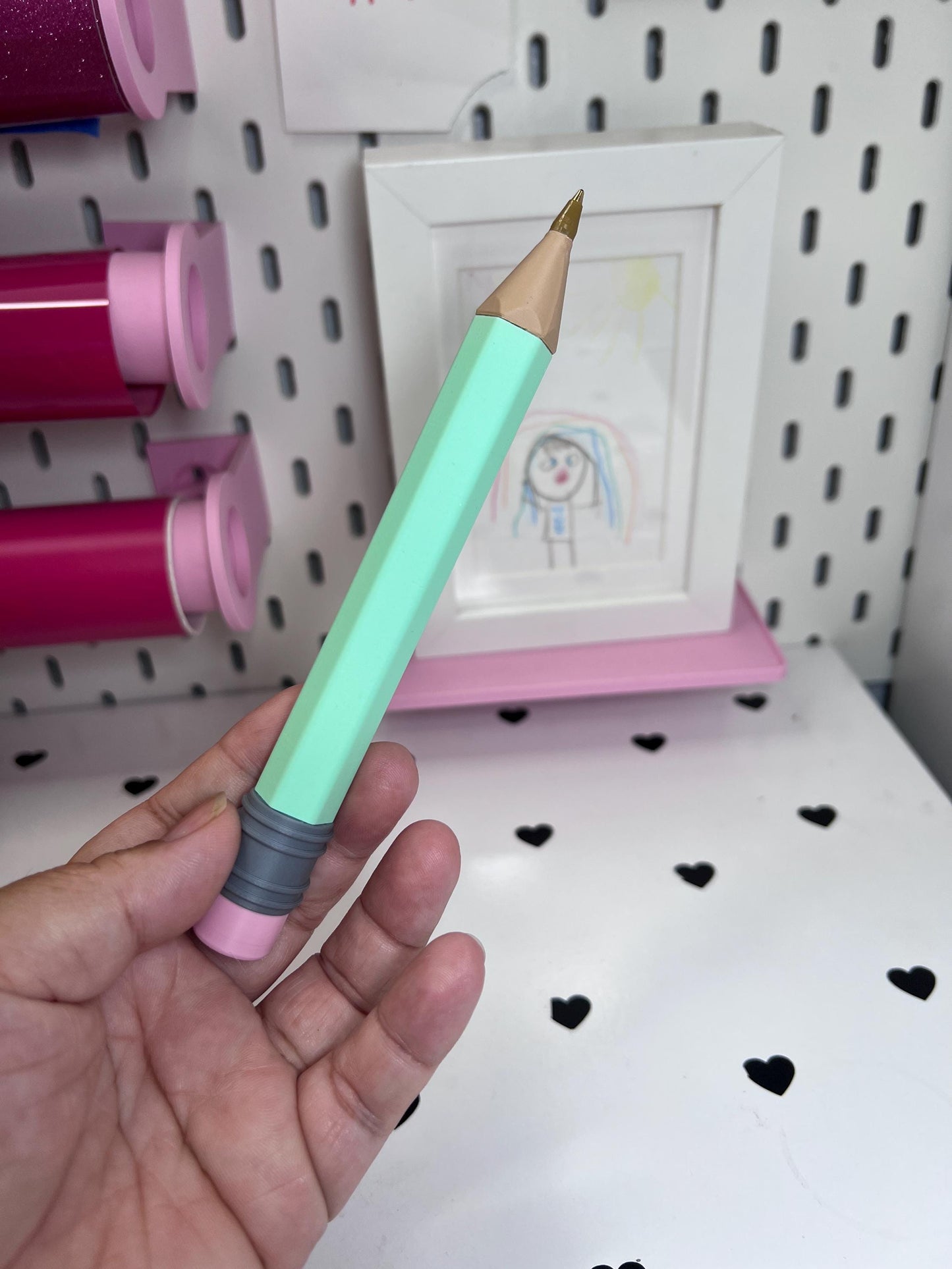 Personalized 3D Printed Pencil Pen | Refillable BIC Ink | Custom Name & Color | Teacher Gift | Reusable Ballpoint Pen