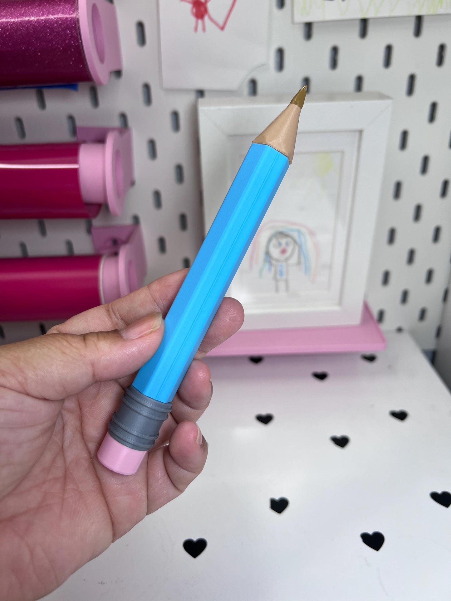 Personalized 3D Printed Pencil Pen | Refillable BIC Ink | Custom Name & Color | Teacher Gift | Reusable Ballpoint Pen
