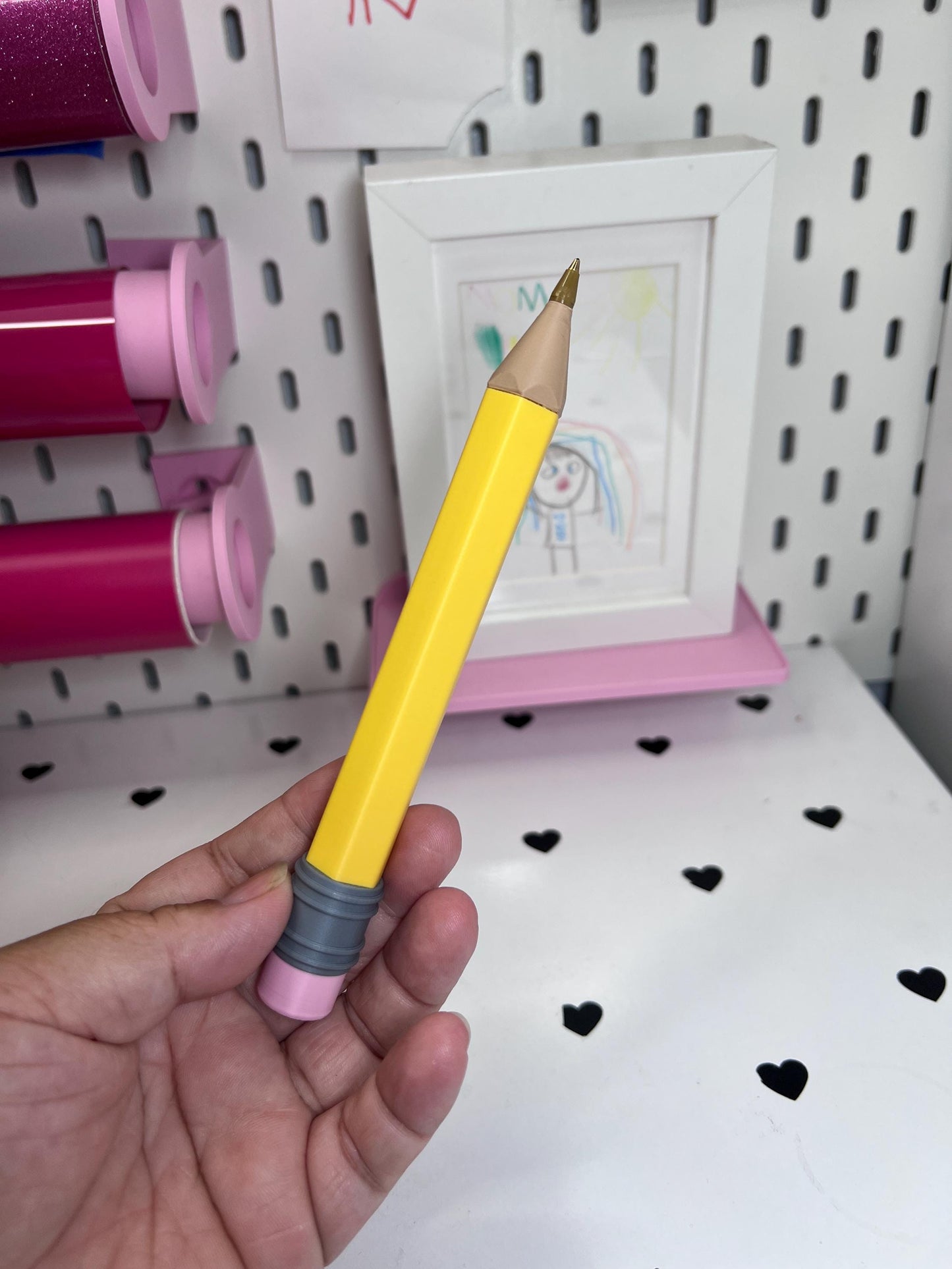 Personalized 3D Printed Pencil Pen | Refillable BIC Ink | Custom Name & Color | Teacher Gift | Reusable Ballpoint Pen