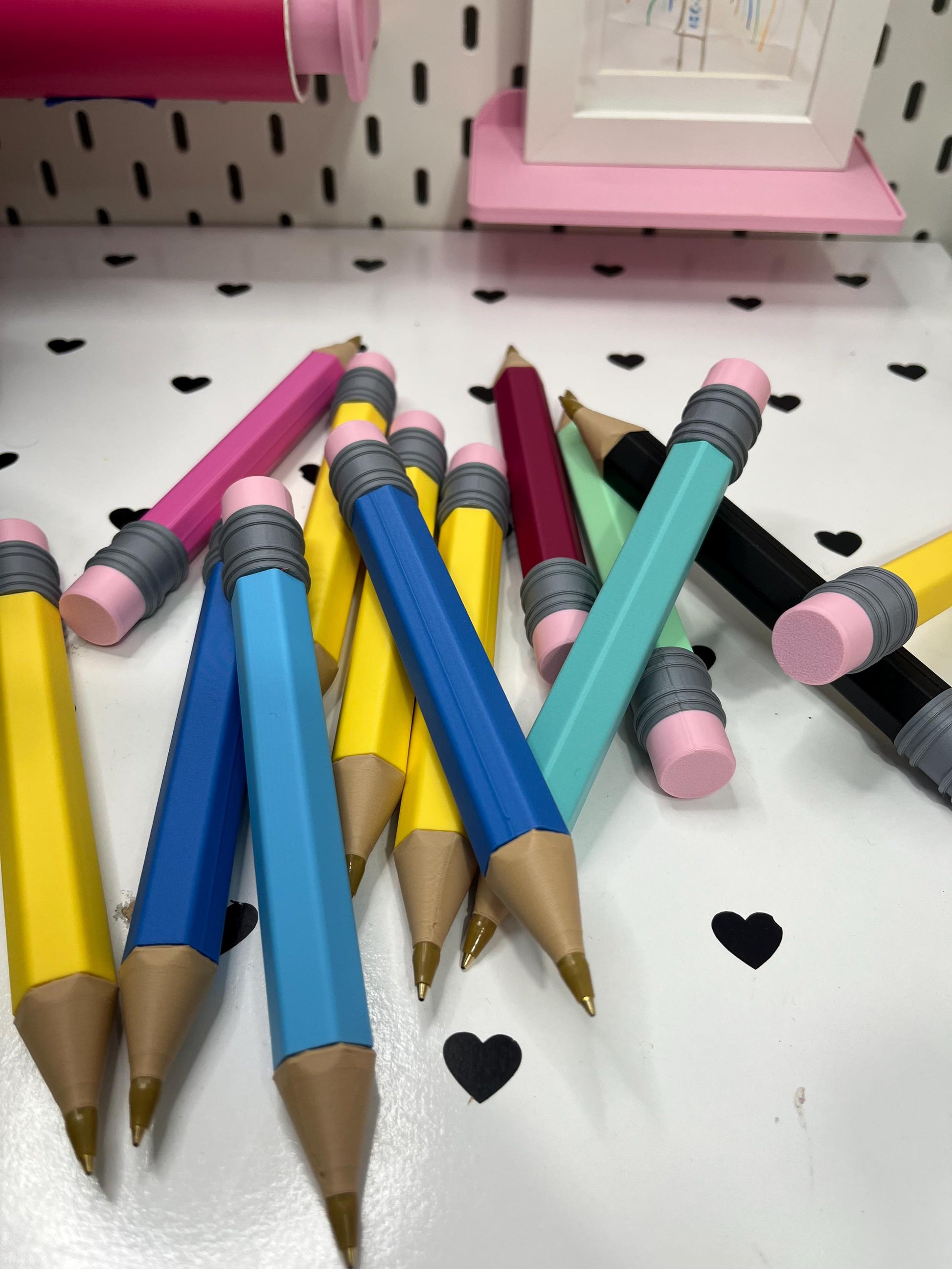 Personalized 3D Printed Pencil Pen | Refillable BIC Ink | Custom Name & Color | Teacher Gift | Reusable Ballpoint Pen