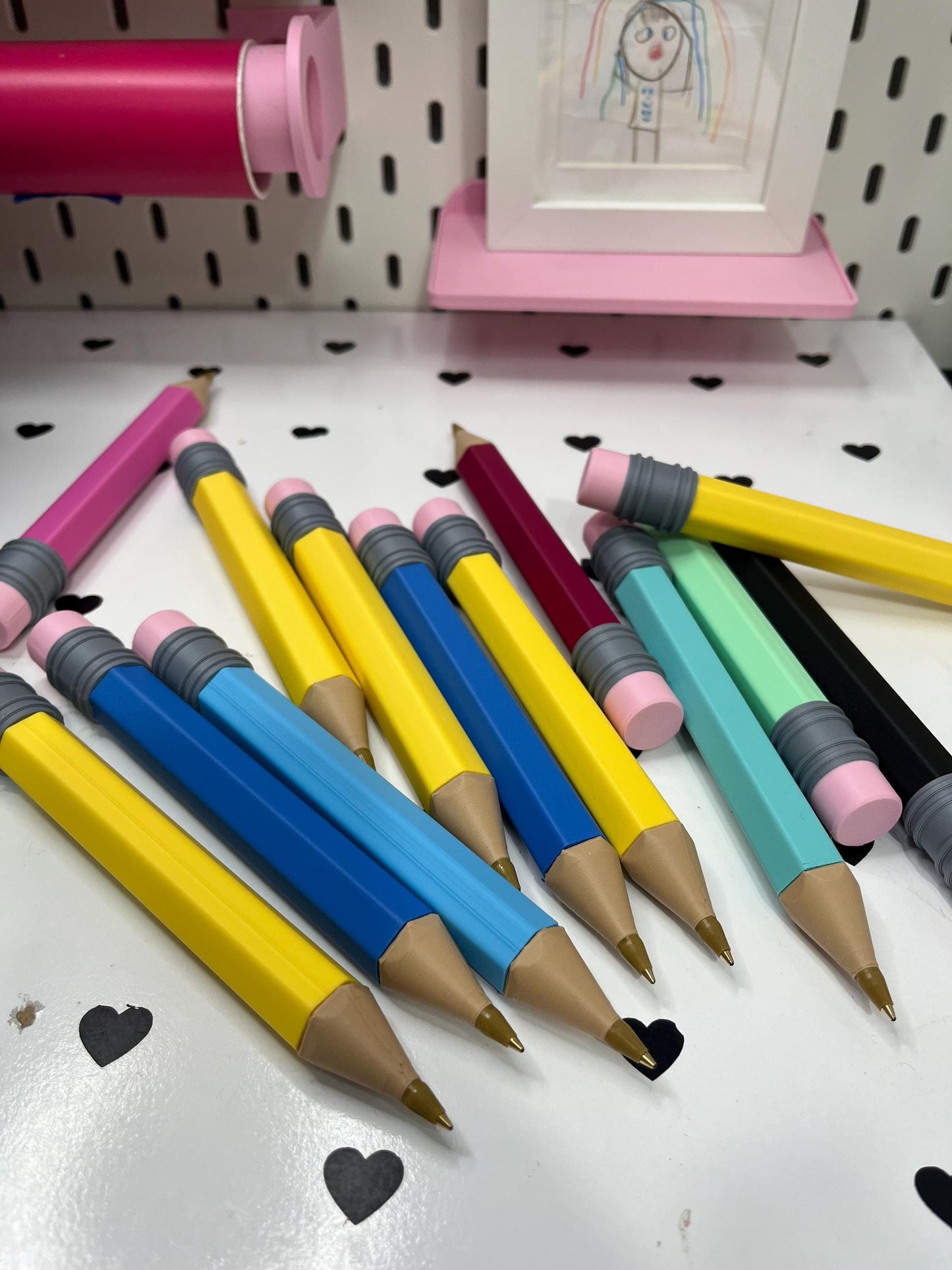 Personalized 3D Printed Pencil Pen | Refillable BIC Ink | Custom Name & Color | Teacher Gift | Reusable Ballpoint Pen