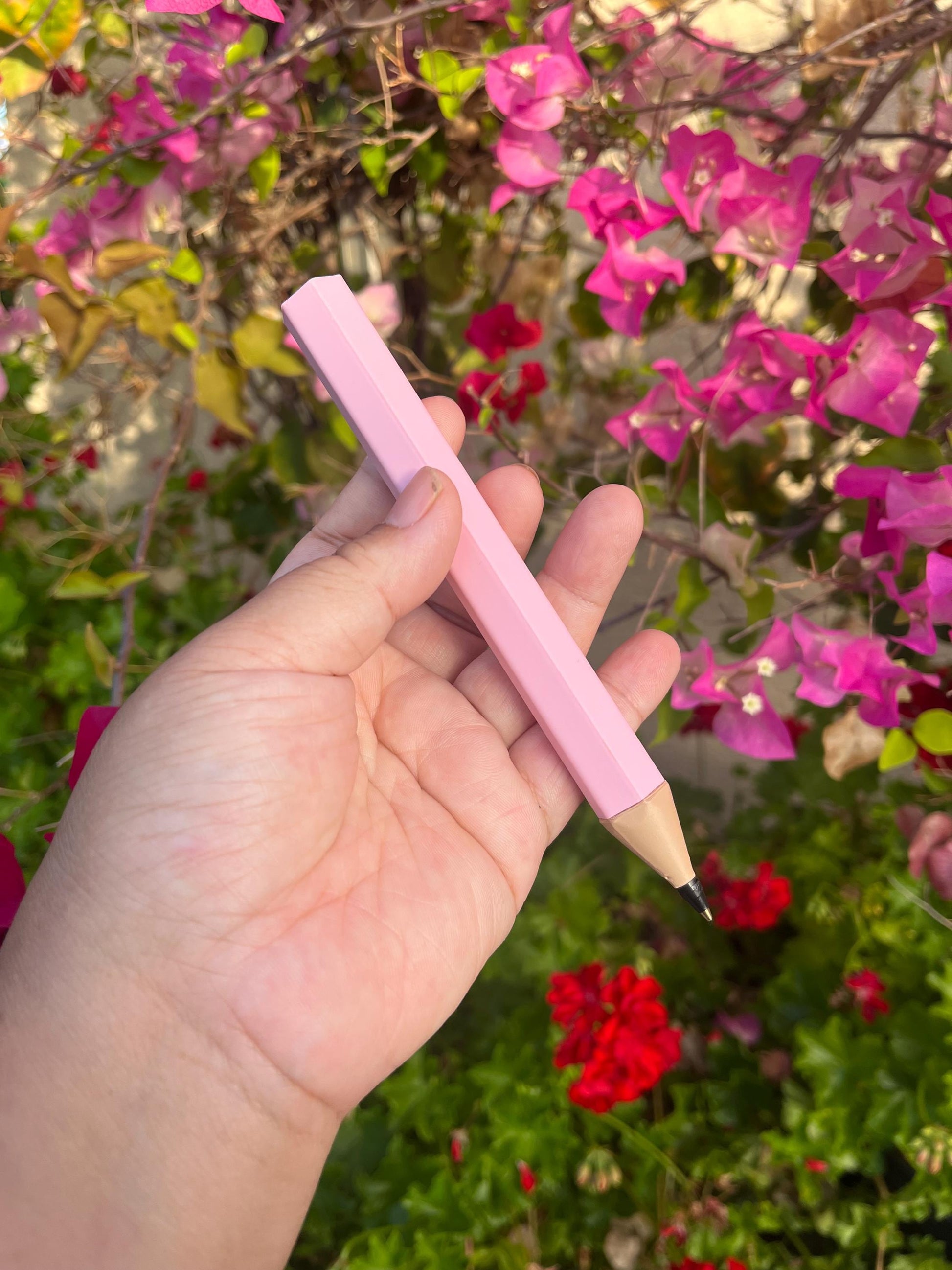 Personalized 3D Printed Color Pencil Pen | Refillable BIC Ink | Custom Name & Color | Teacher Gift | Reusable Ballpoint Pen