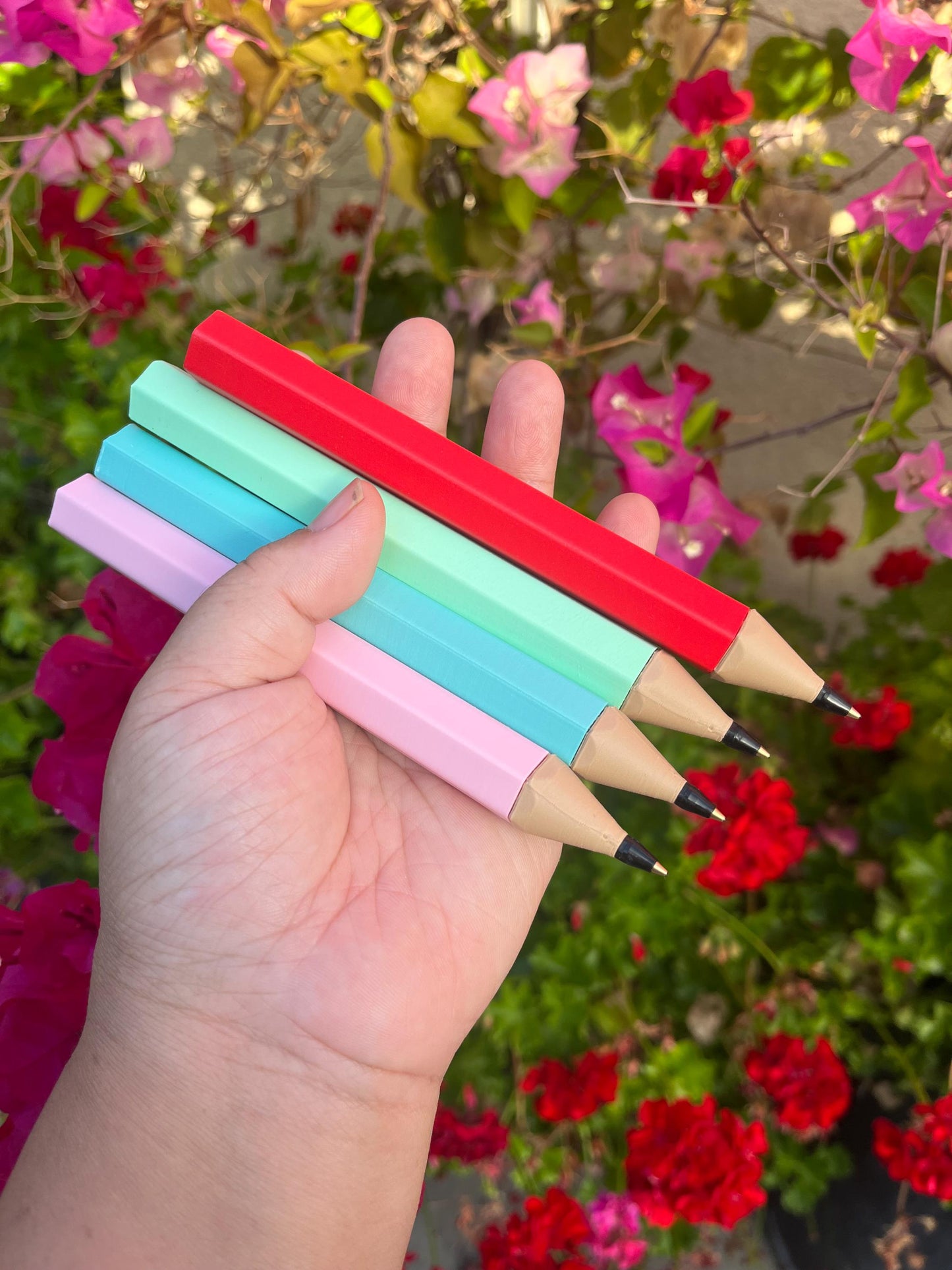 Personalized 3D Printed Color Pencil Pen | Refillable BIC Ink | Custom Name & Color | Teacher Gift | Reusable Ballpoint Pen