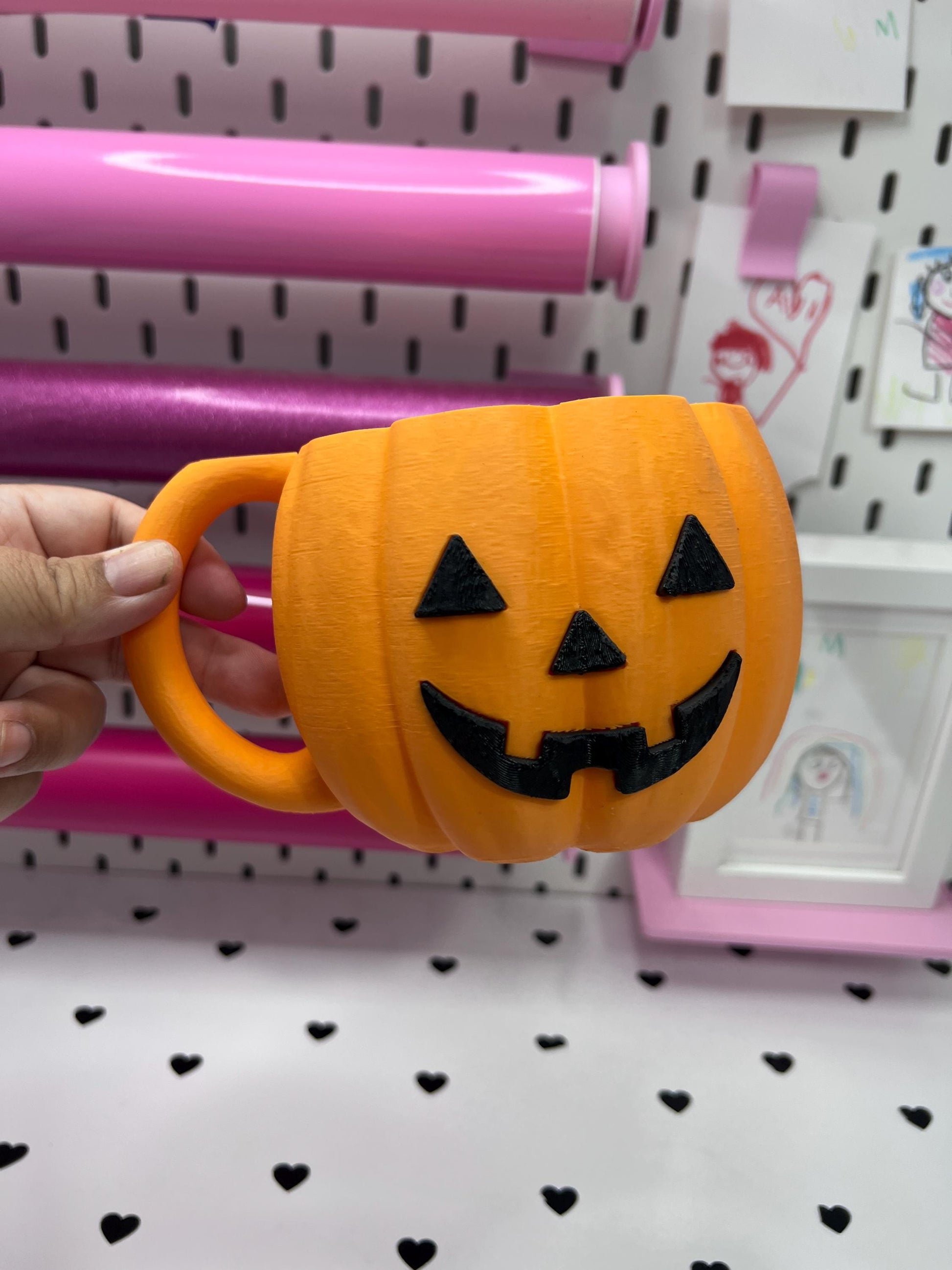 Pumpkin Ice Cream Pint Holder | Ice Cream Sleeve | Spooky Jack-o'-Lantern Ice Cream Pint Holder | Halloween Pint Cozy with Spoon Slot