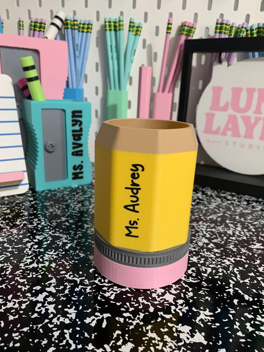 Inspired Pencil Holder – Personalized Teacher Desk Organizer | Custom Pencil Cup | 3D Printed Gift