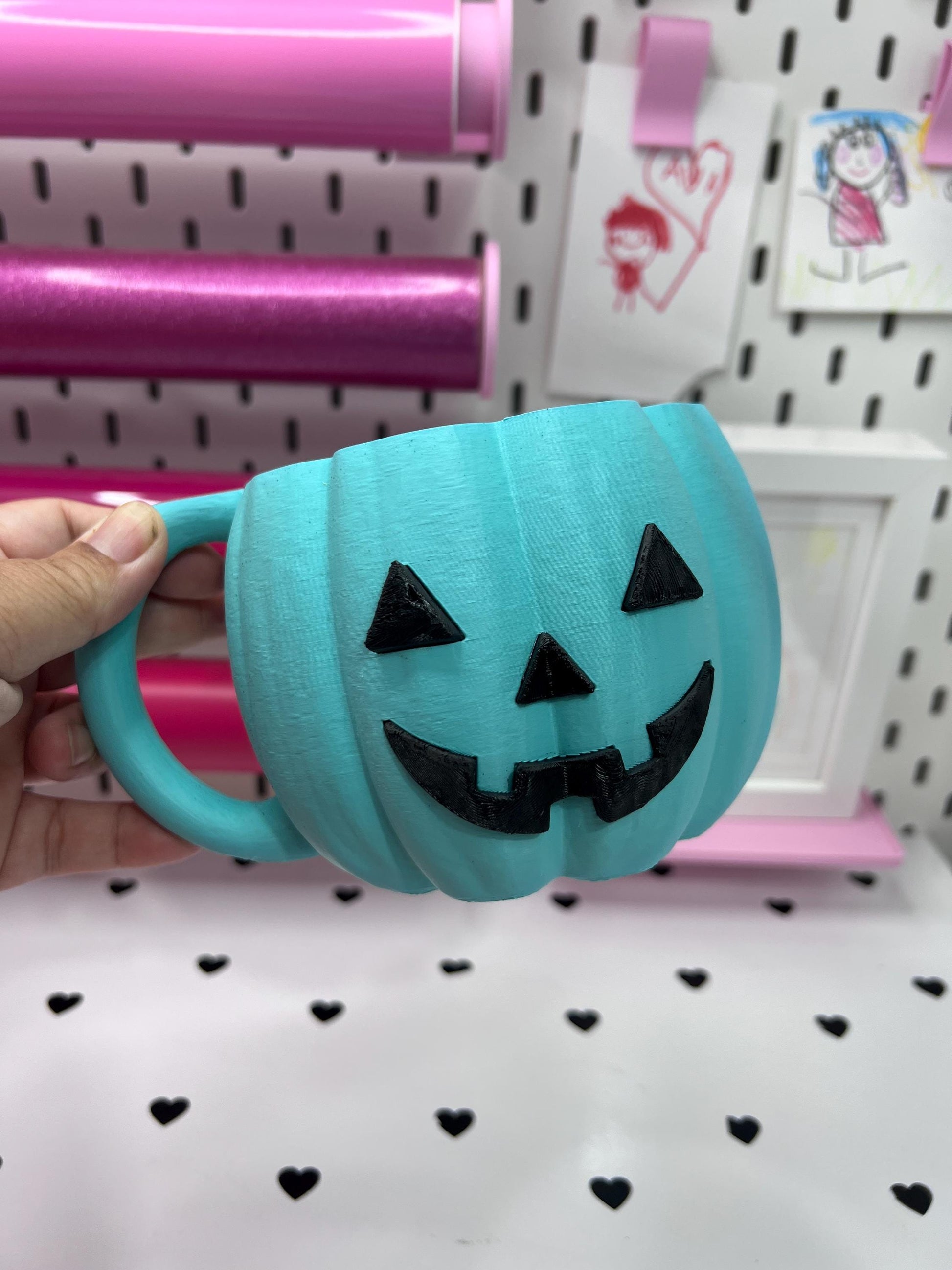 Pumpkin Ice Cream Pint Holder | Ice Cream Sleeve | Spooky Jack-o'-Lantern Ice Cream Pint Holder | Halloween Pint Cozy with Spoon Slot