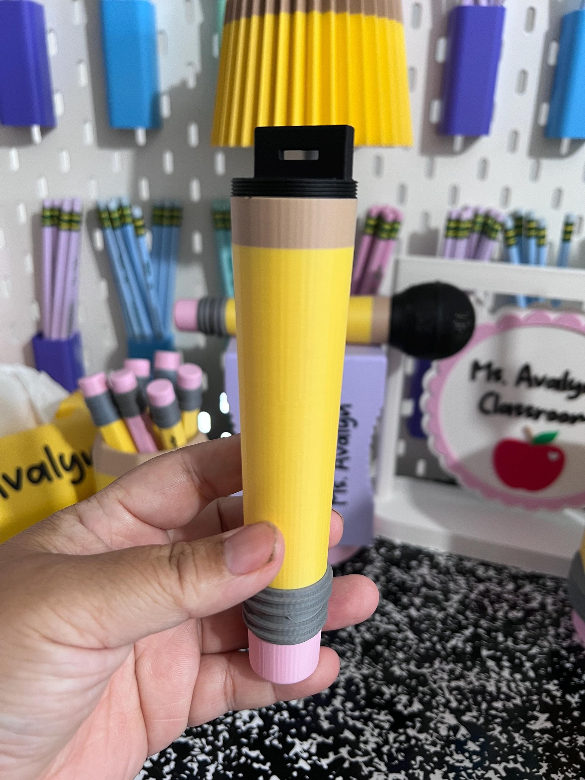 Pencil Microphone Cover for DJI Mini Mic | Teacher Microphone Prop | 3D Printed Clip-On Mic Cover | Creator Gift